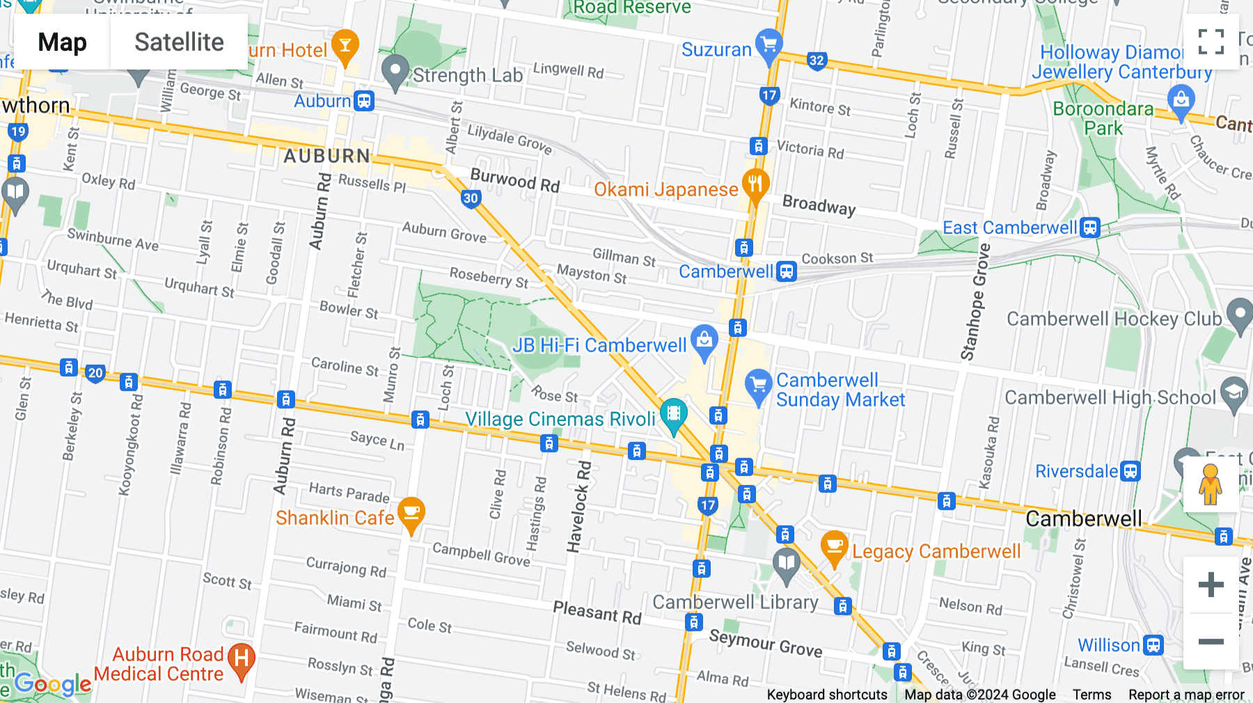 Click for interative map of 123 Camberwell Road, Camberwell, Melbourne, Australia, Victoria, Melbourne