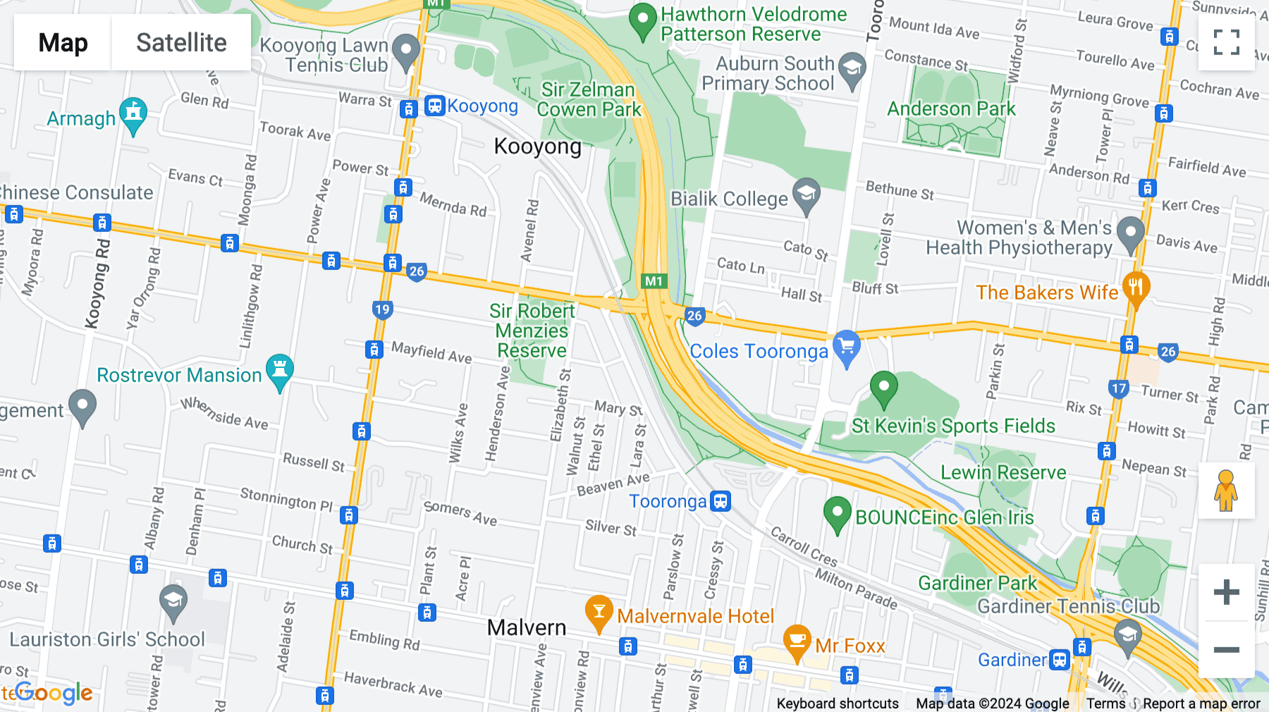 Click for interative map of Toorak Corporate Business Centre, Ground Floor, Centre Place, 19-23 Milton Parade, Malvern, Melbourne, Melbourne