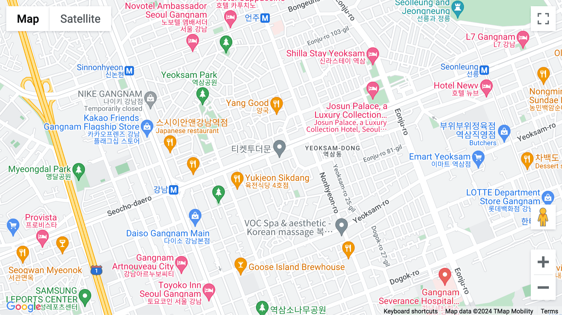 Click for interative map of Yeoksam Station, 142 Teheran-ro, Seoul