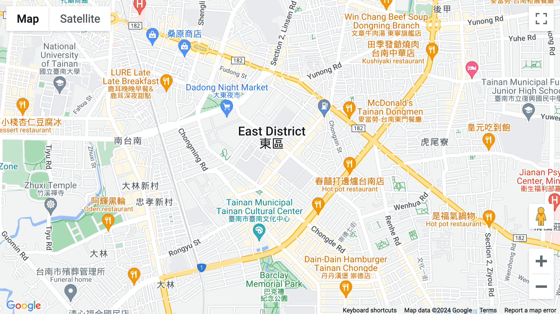 Click for interative map of Hour Jungle Tainan Chong School, 165 Chongxue Road, Dong District, Tainan City, Tainan