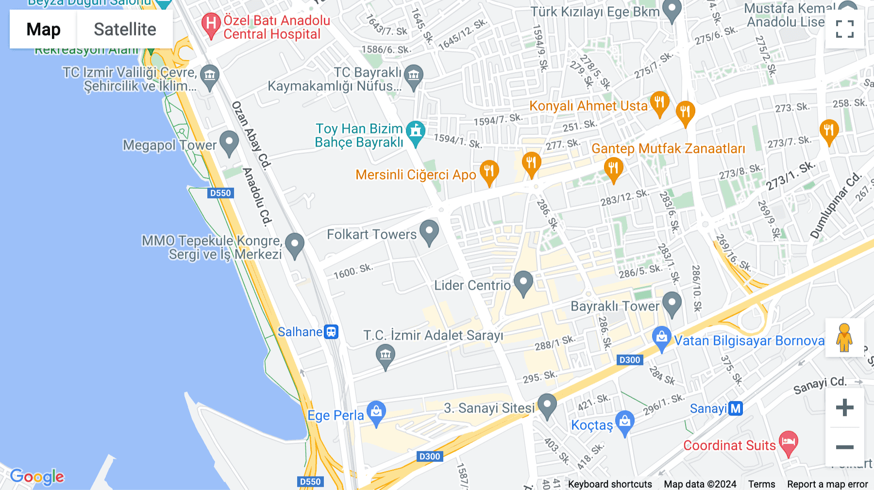 Click for interative map of Folkart Towers A Kule No: 47 Kat: 28 No: 2809 Bayraklı, Izmir