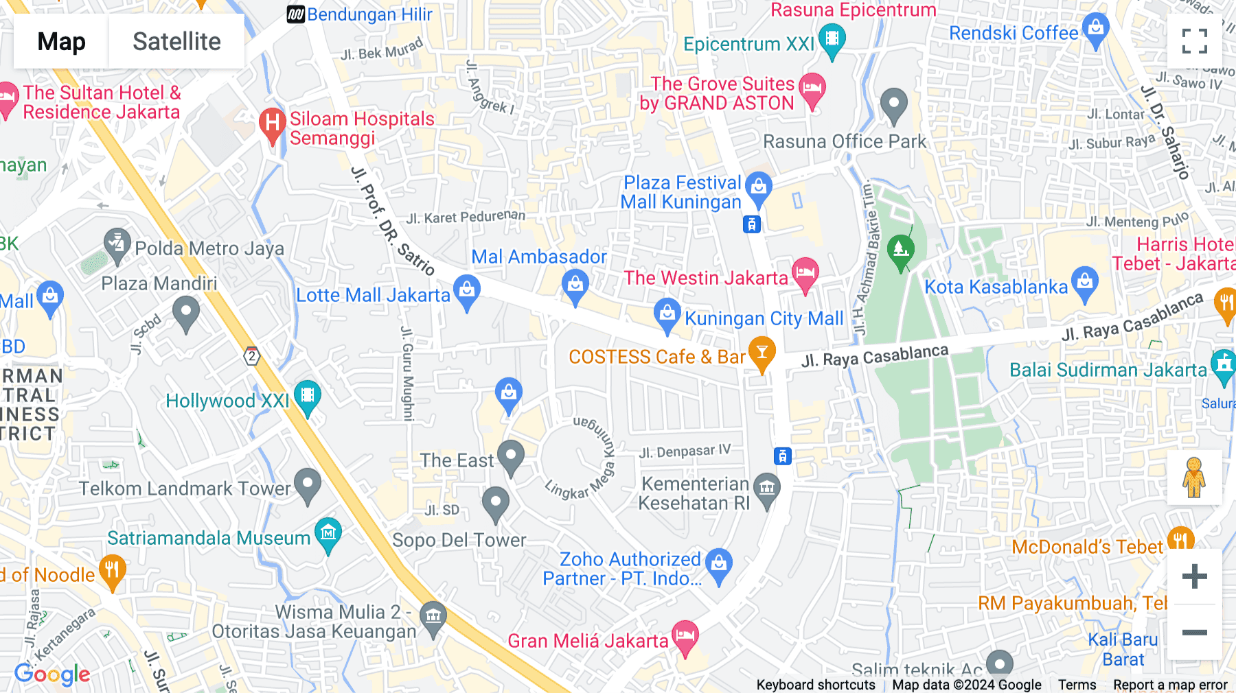 Click for interative map of Jalan Professor Doktor Satrio Blok C4 No.5, RT.7/RW.2, Kuningan Timur, Kecamatan Setiabudi, Kuningan, Jakarta