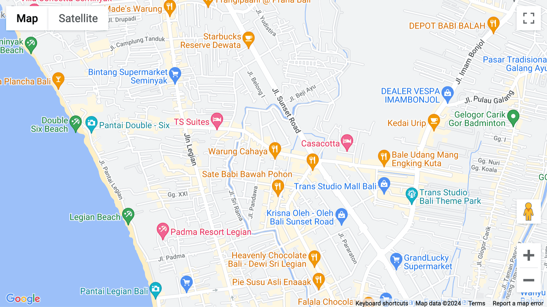 Click for interative map of HUBBALI COWORKING LEGIAN, Jalan Nakula no.9, Legian Bali, Bali