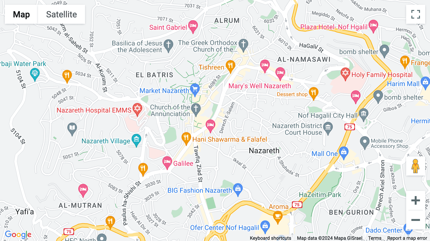 Click for interative map of Paulus ha-Shishi Street 102, 3rd Floor, Nazareth