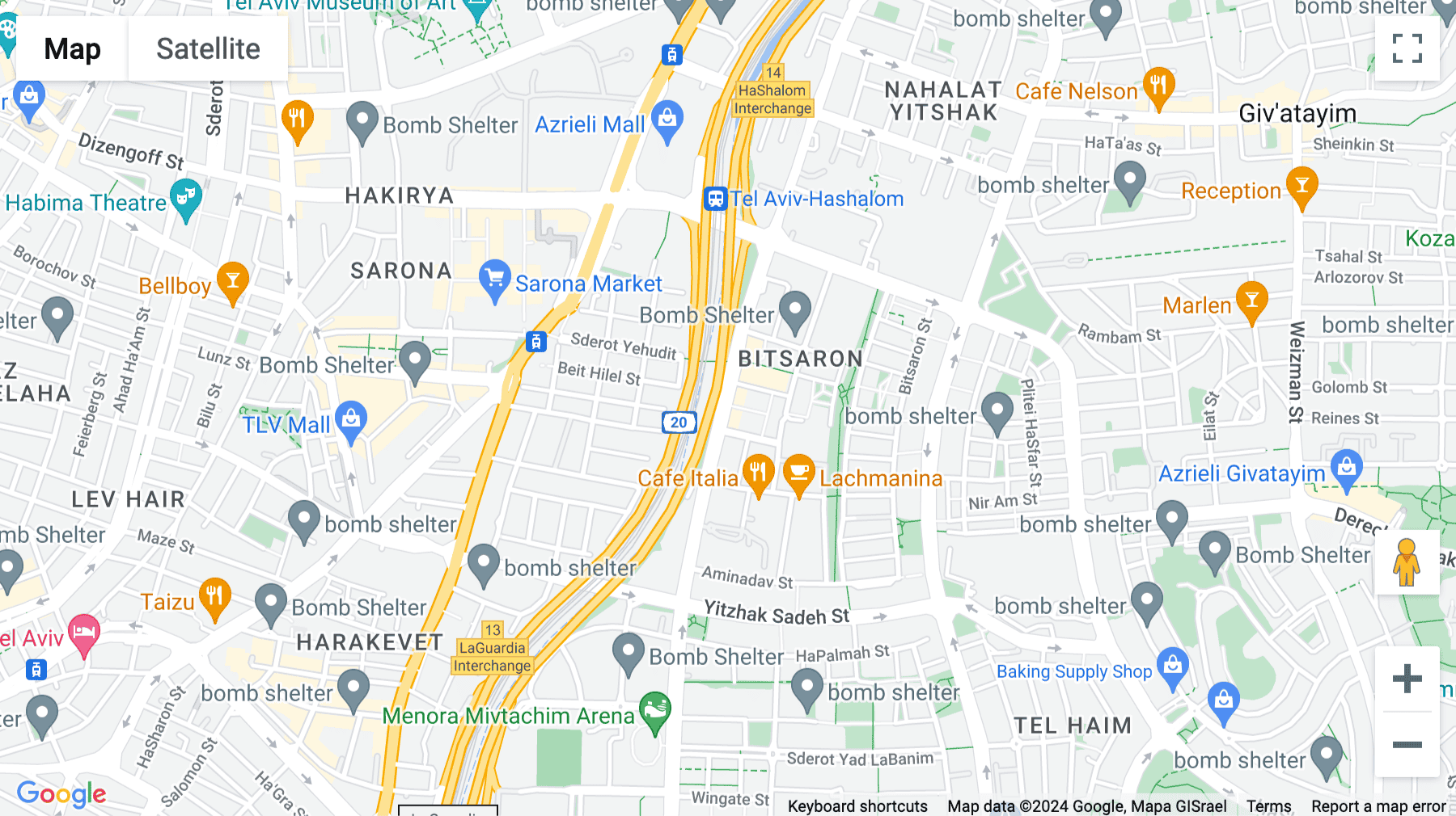 Click for interative map of 94-A Yigal Alon, Alon Tower, Tel Aviv