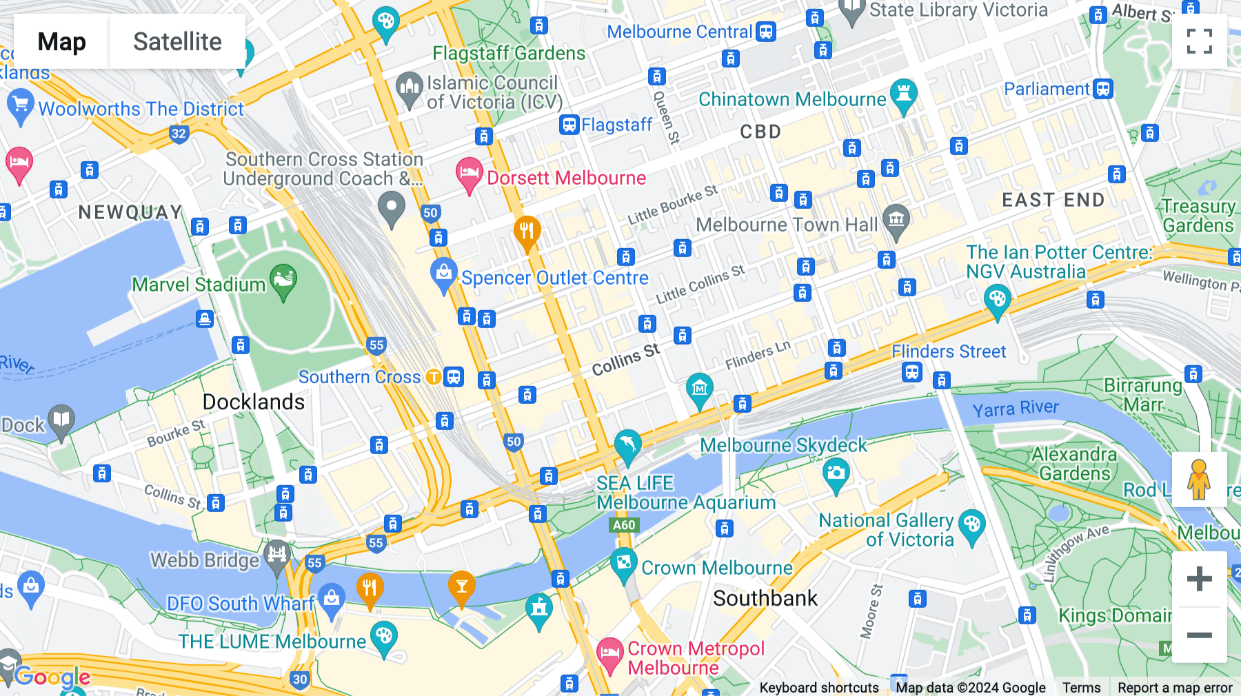 Click for interative map of Collins Street Tower, Level 3, 480 Collins Street, Melbourne