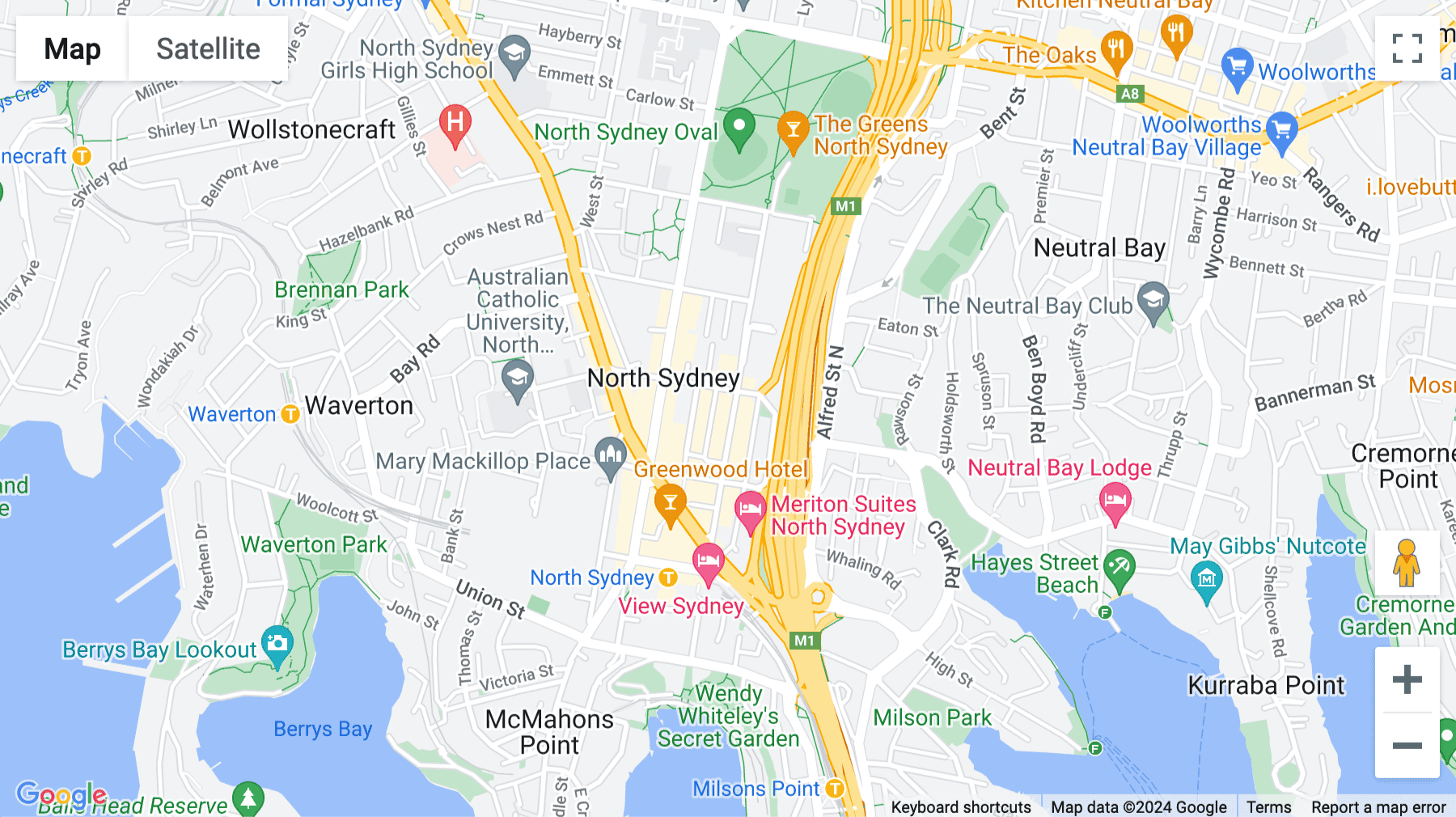 Click for interative map of 100 Walker Street, North Sydney, North Sydney, Sydney