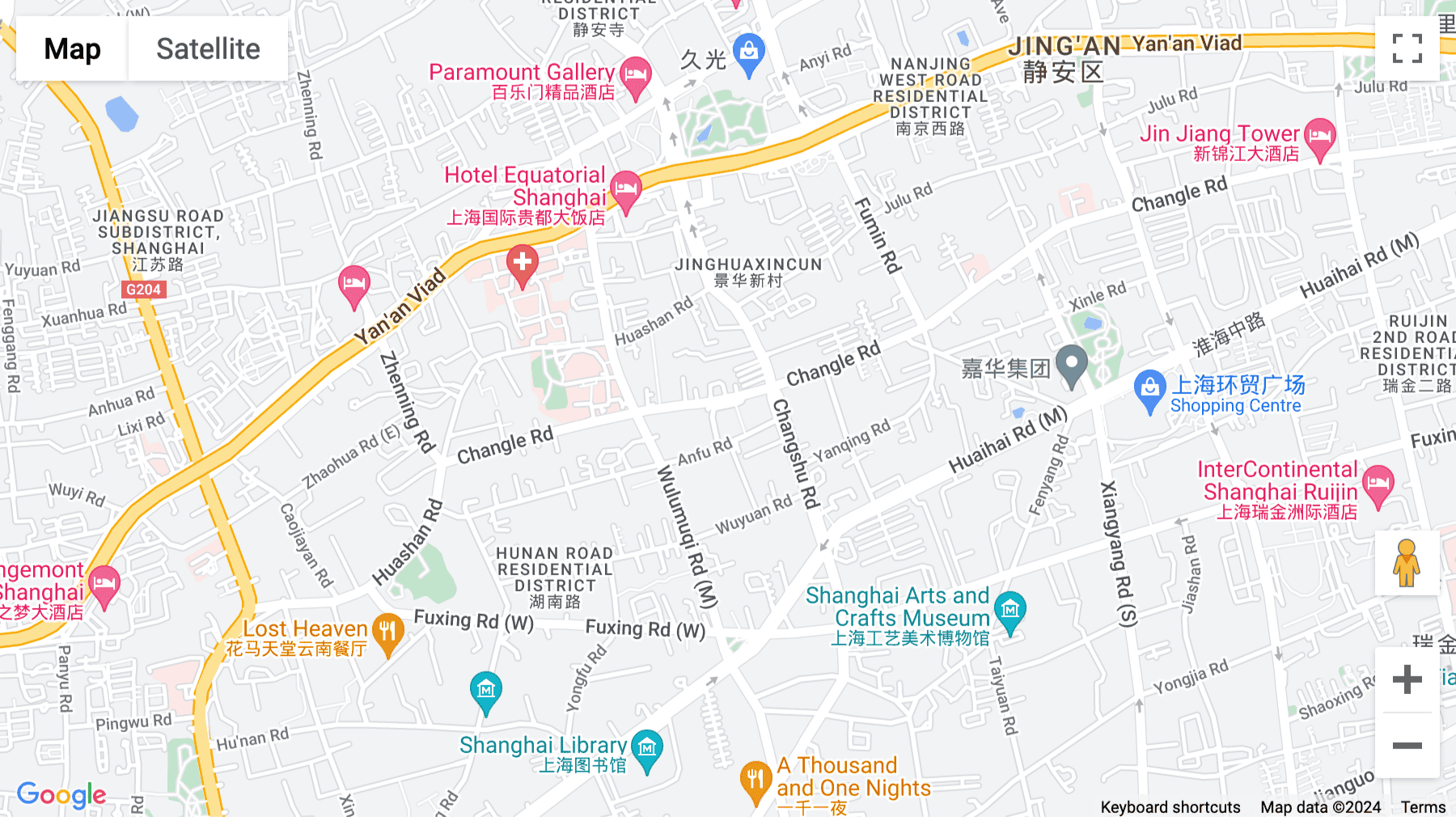 Click for interative map of WeWork The Center, 989 Changle Road, Xuhui, Shanghai