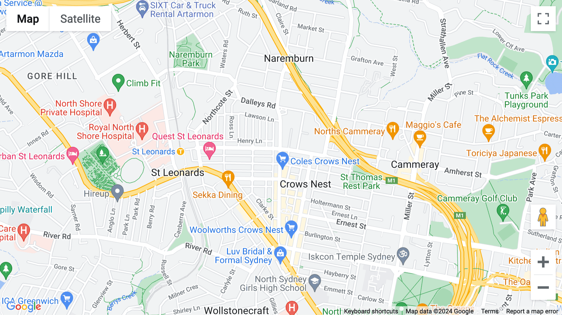 Click for interative map of Executive Centre 119, 119 Willoughby Road, Crows Nest, Sydney, Australia, Crows Nest