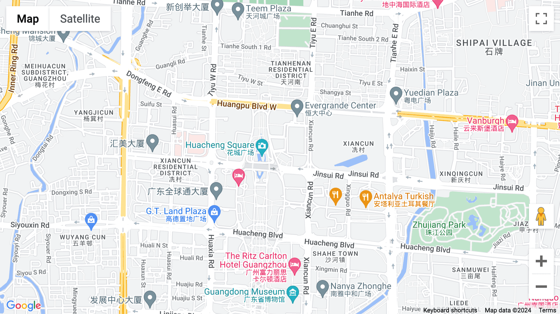 Click for interative map of Yuexiu Financial Building, 28 Zhujiang E Rd, Tianhe, Guangzhou, Guangdong, Guangzhou