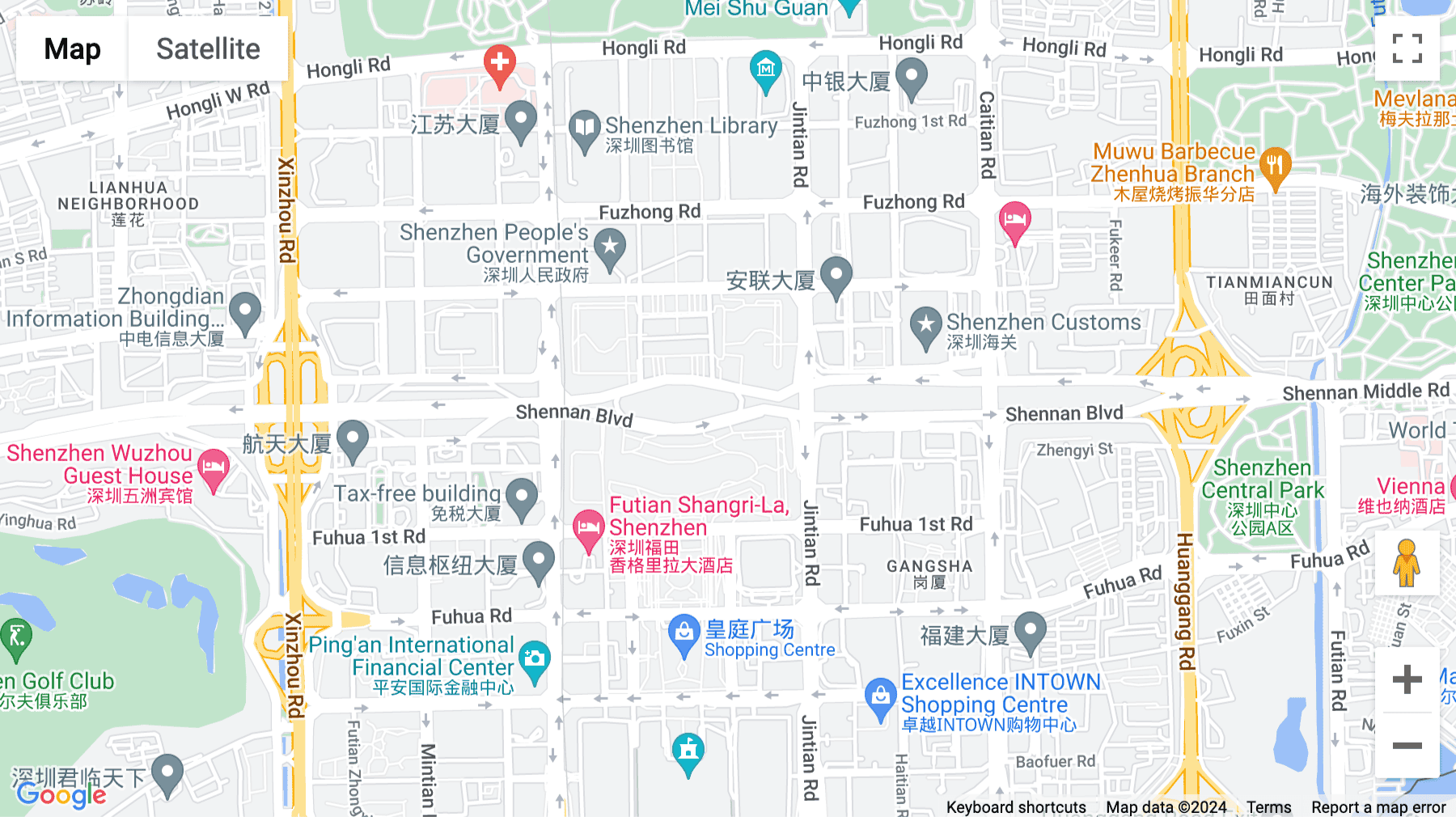 Click for interative map of WeWork Hon Kwok Center, 3031 Shennan Ave Futian, CBD Shenzhen, Shenzhen