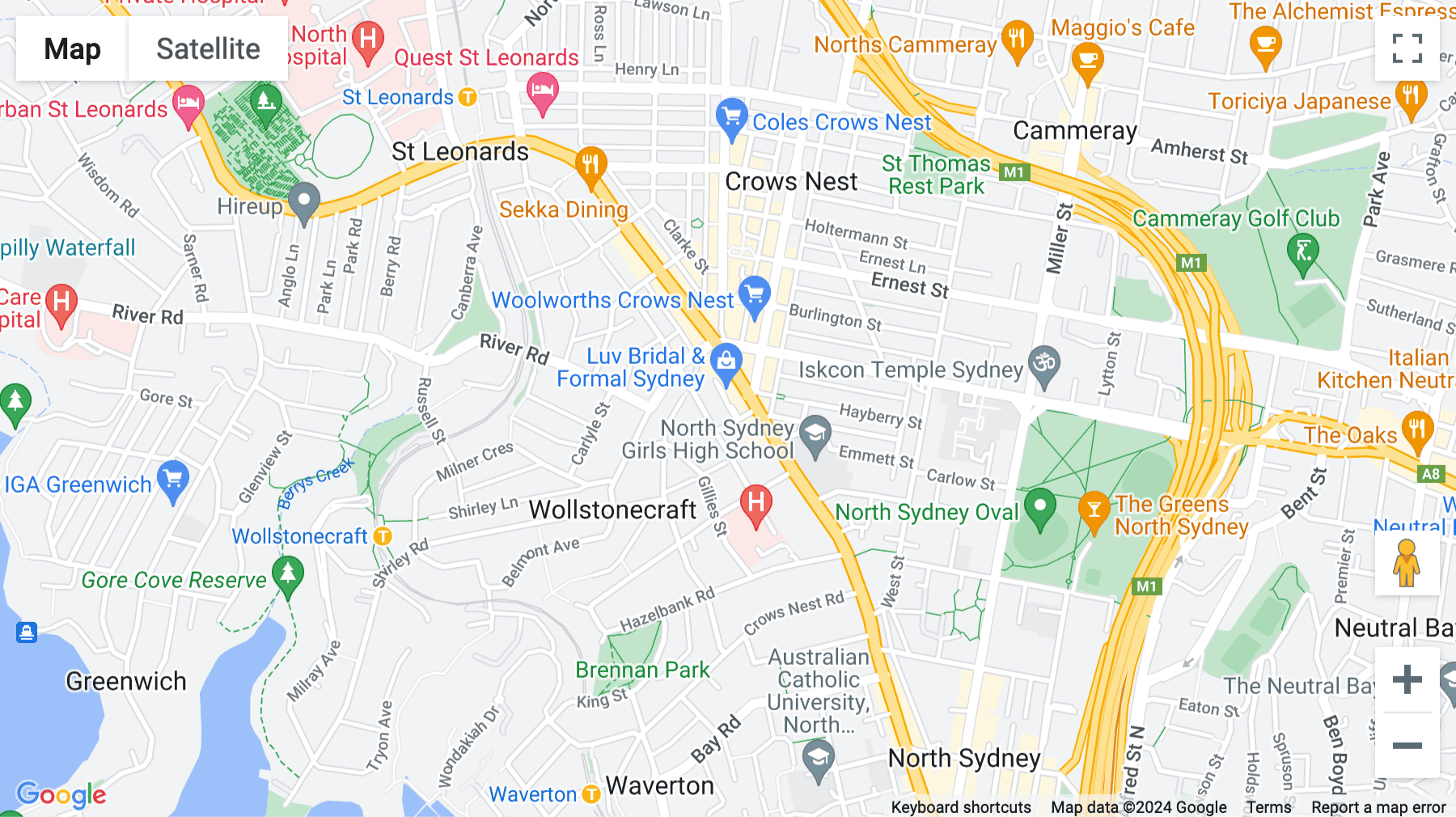 Click for interative map of 246 Pacific Highway, Crows Nest, Sydney, Australia, New South Wales, Crows Nest