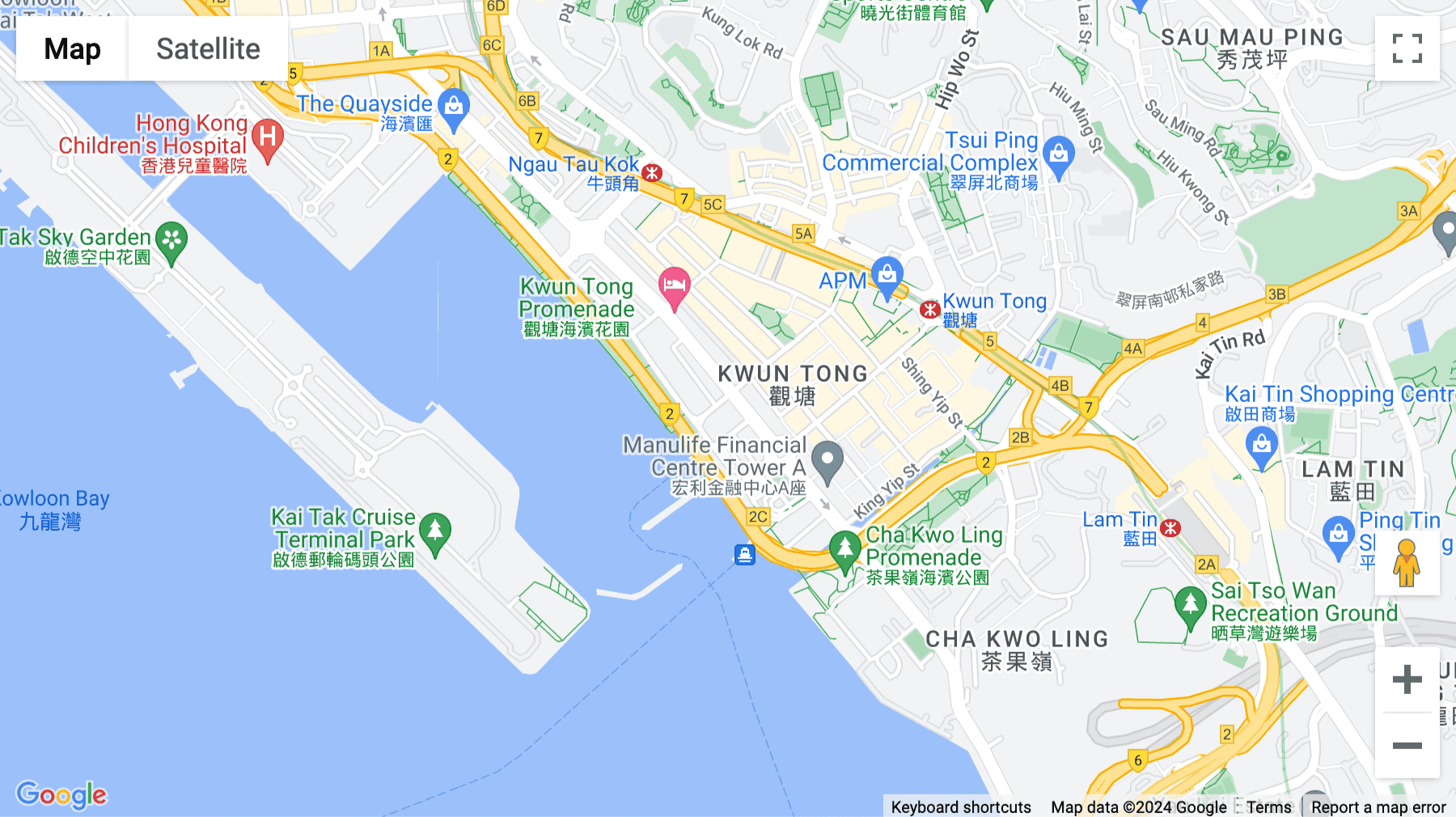 Click for interative map of Unit 2112, 21/F, Two Harbour Square, 180 Wai Yip Street, Kwun Tong, Kowloon, Hong Kong