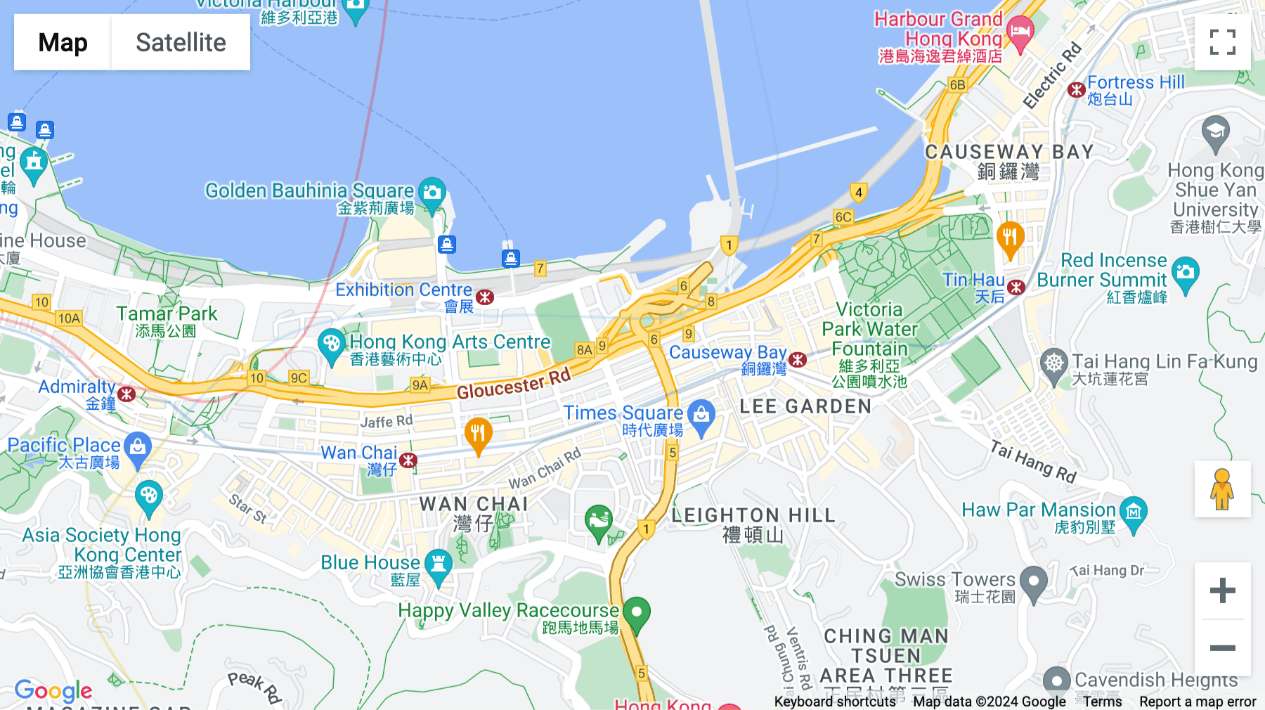 Click for interative map of 12F Universal House, 229-230 Gloucester Road, CWB, Hong Kong