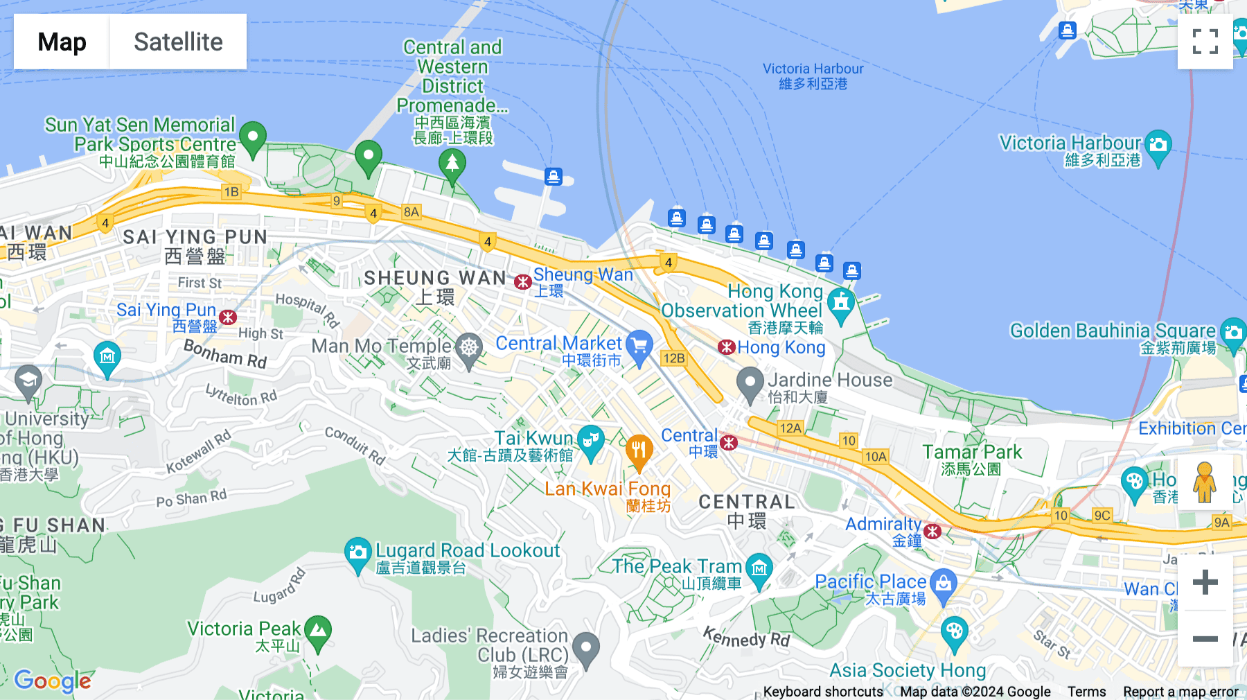 Click for interative map of 66/F, The Center, 99 Queens Road, Central, Hong Kong