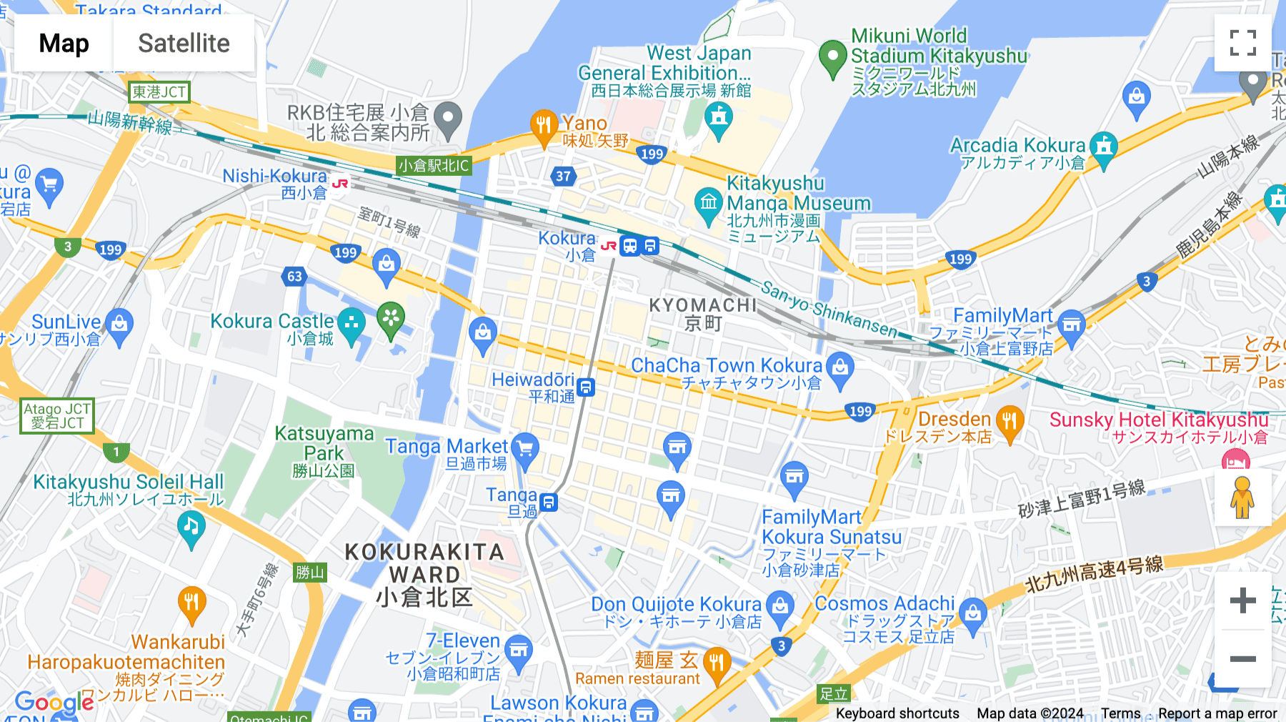 Click for interative map of Kokuraekimae Hibiki Building 6F, 1-1-1, Komemachi, Kokura Kita-Ku, Kitakyusyu-shi, Fukuoka