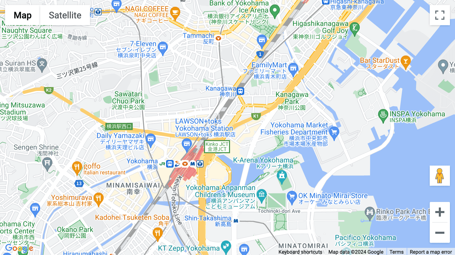 Click for interative map of Kinko Building 7/F, 7-3 Kinkocho, Kanagawa-Ku, Yokohama-Shi, Kanagawa, Yokohama