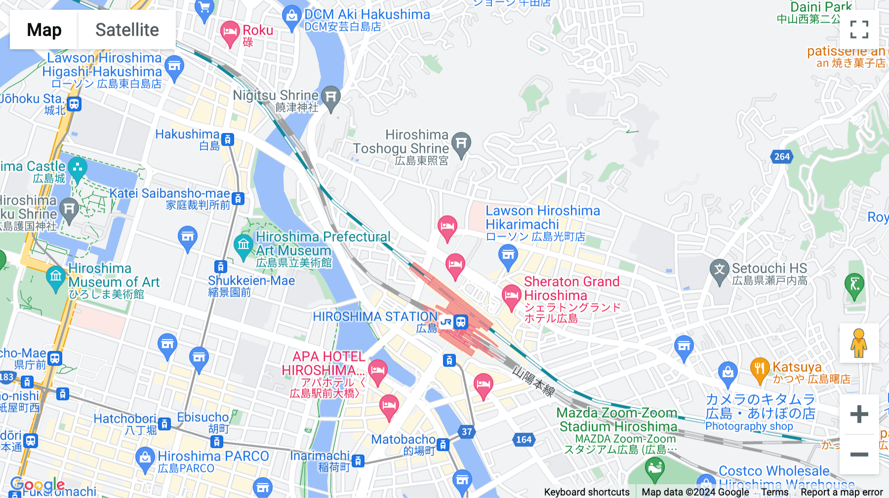 Click for interative map of GRANODE Hiroshima 3F, 3-5-7, Futabanosato, Higashi-ku, Hiroshima
