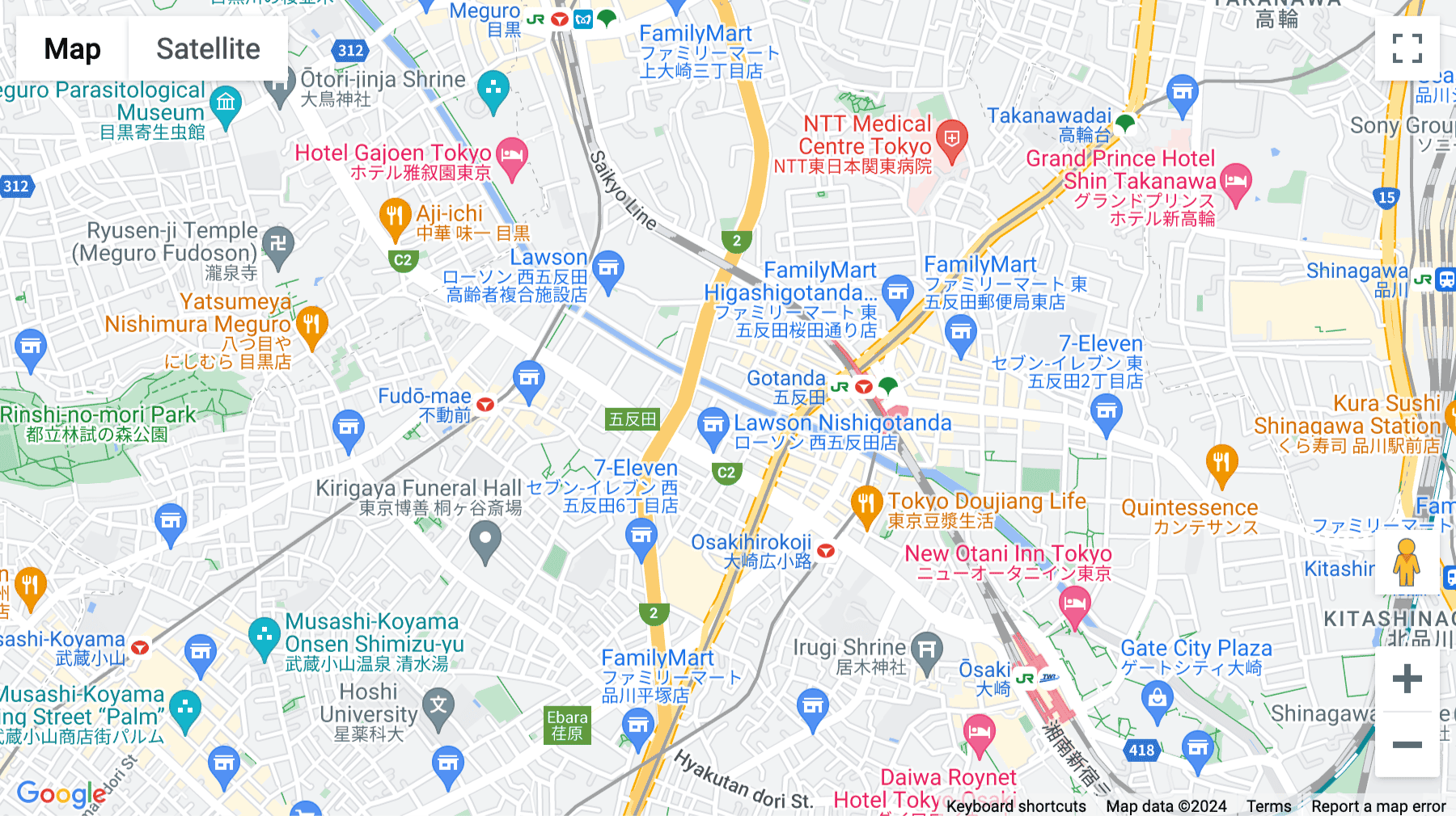 Click for interative map of Gotanda Sun Heights, Building 2F, 1-26-2, Nishi- Gotanda, Shinagawa-Ku, Tokyo