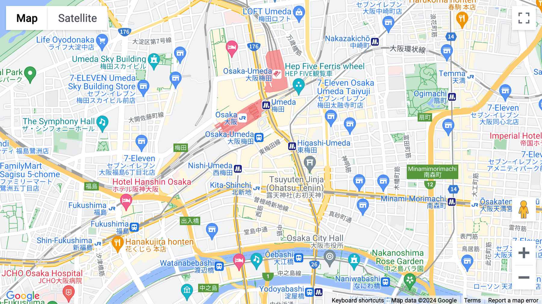 Click for interative map of Umeda Square Bldg 1F･B1F, 1-12-17, Umeda, Kita-Ku, Osaka-Shi, Osaka