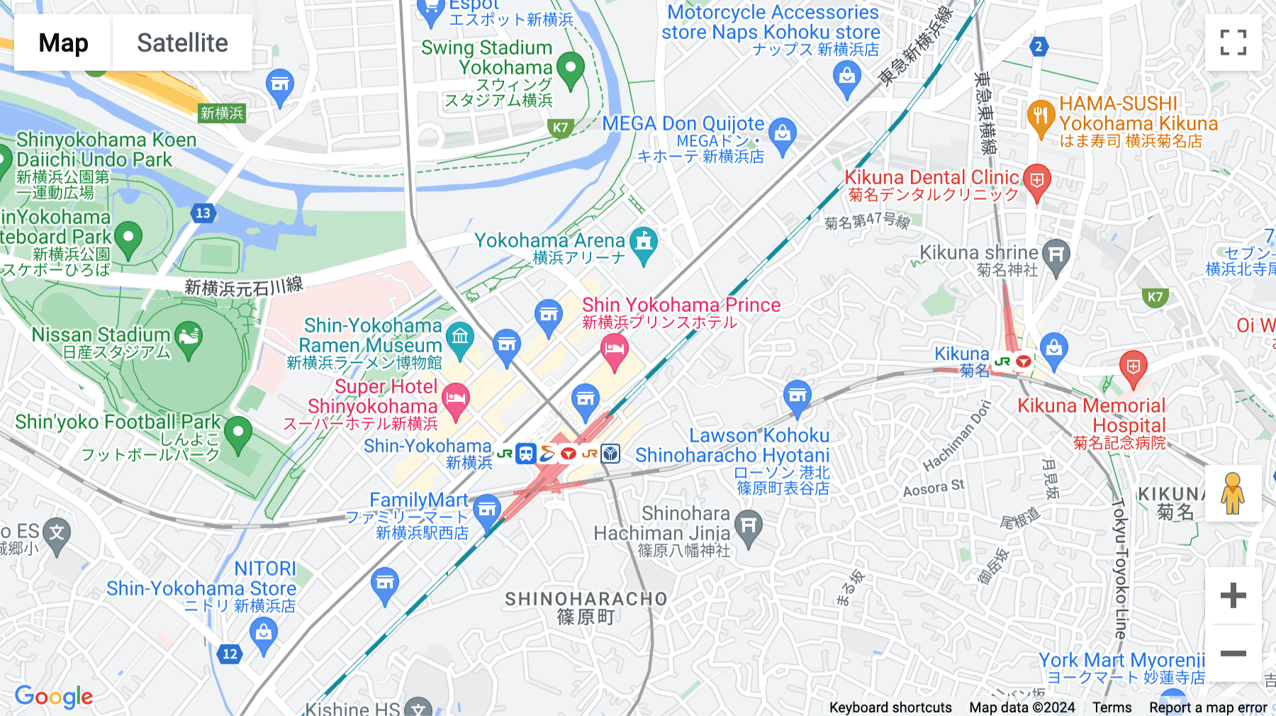Click for interative map of Shin Yokohama Square, 2-3-12 Shin Yokohama, Yokohama