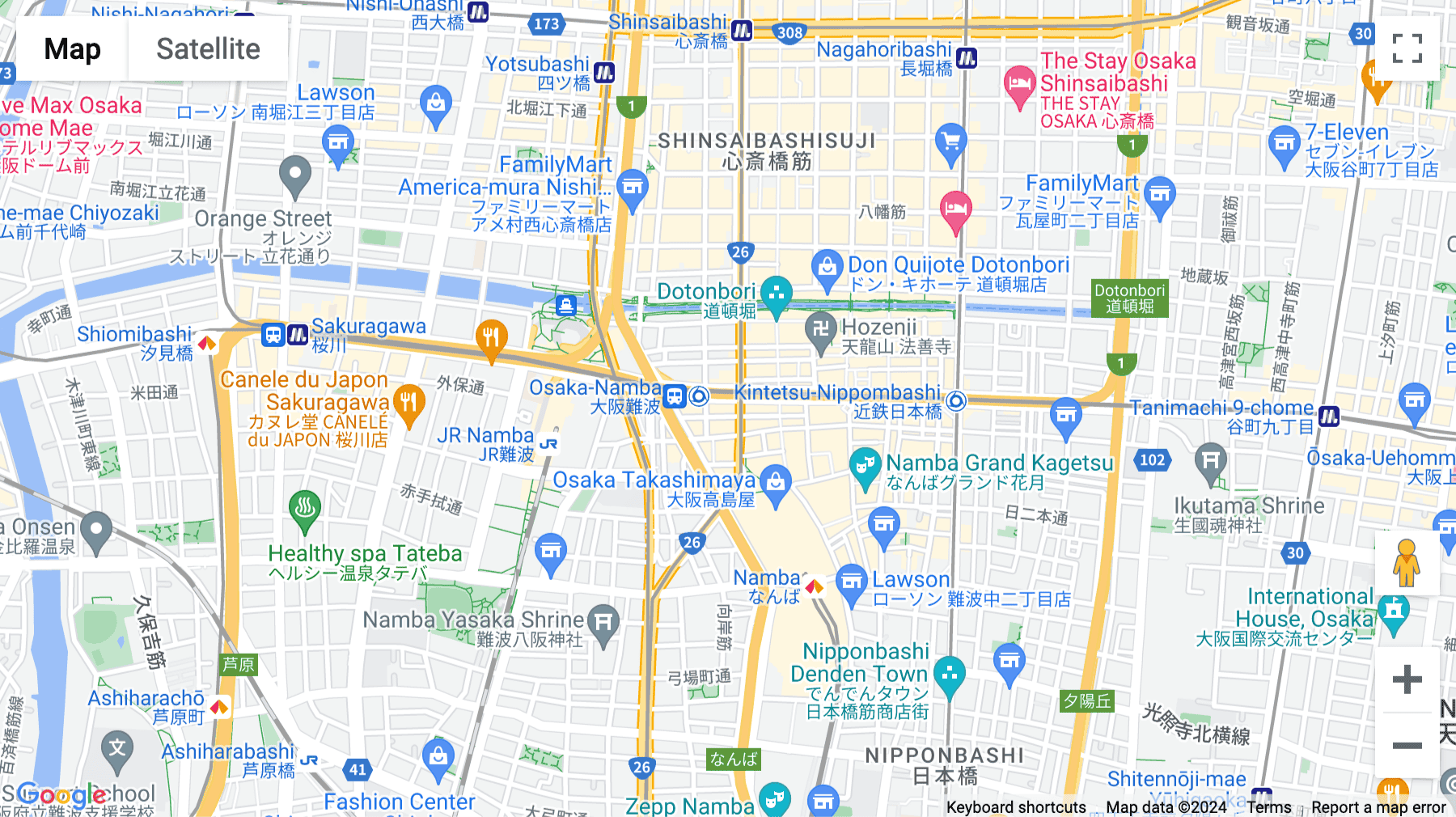 Click for interative map of Kintetsu Namba Build 1-3F, 4-1-15 Namba, Chuo-ku, Osaka, Osaka