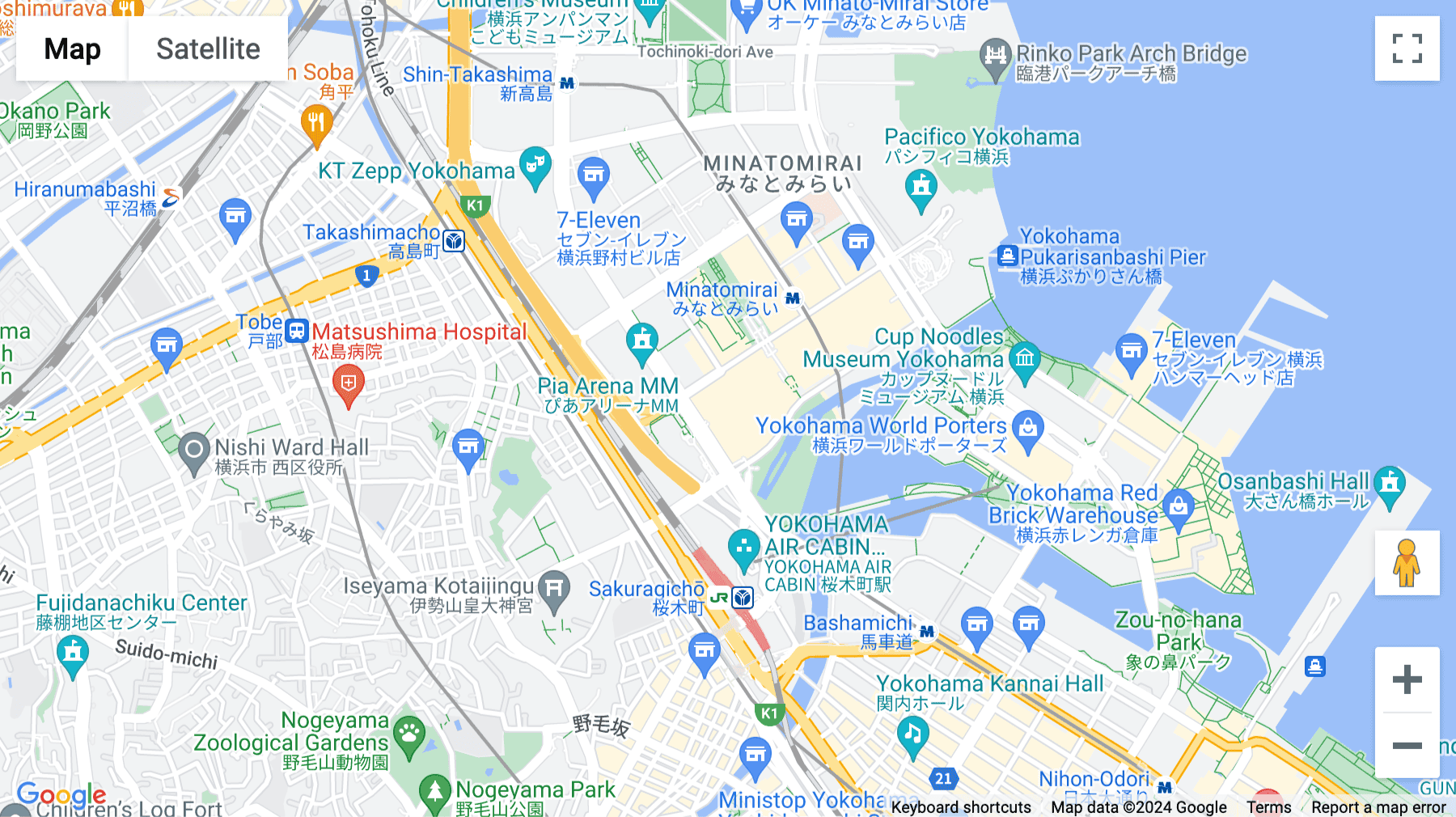 Click for interative map of Yokohama Landmark Plaza 5F, 2-2-1 Minatomirai, Nishi-ku, Yokohama