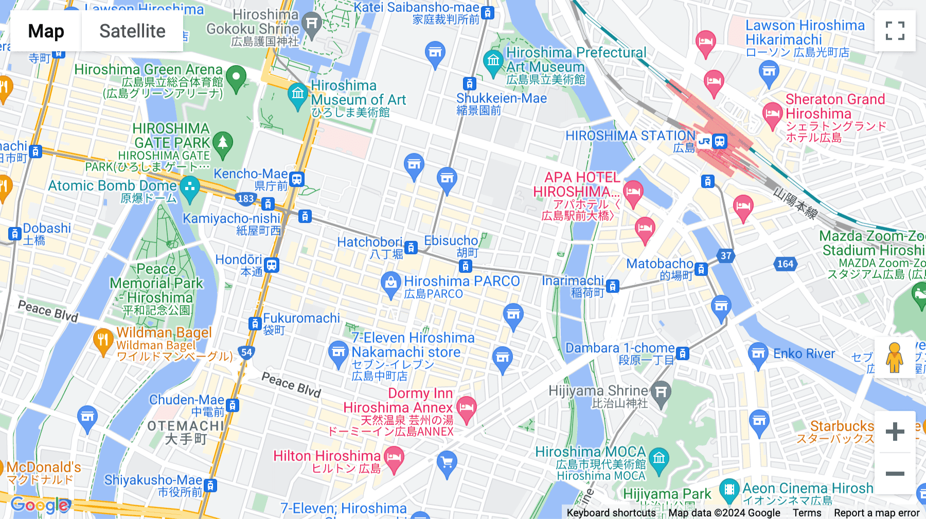 Click for interative map of Shin Hiroshima Building 1F & 2F, 13-15, Noboricho, Naka-Ku, Hiroshima-Shi, Hiroshima