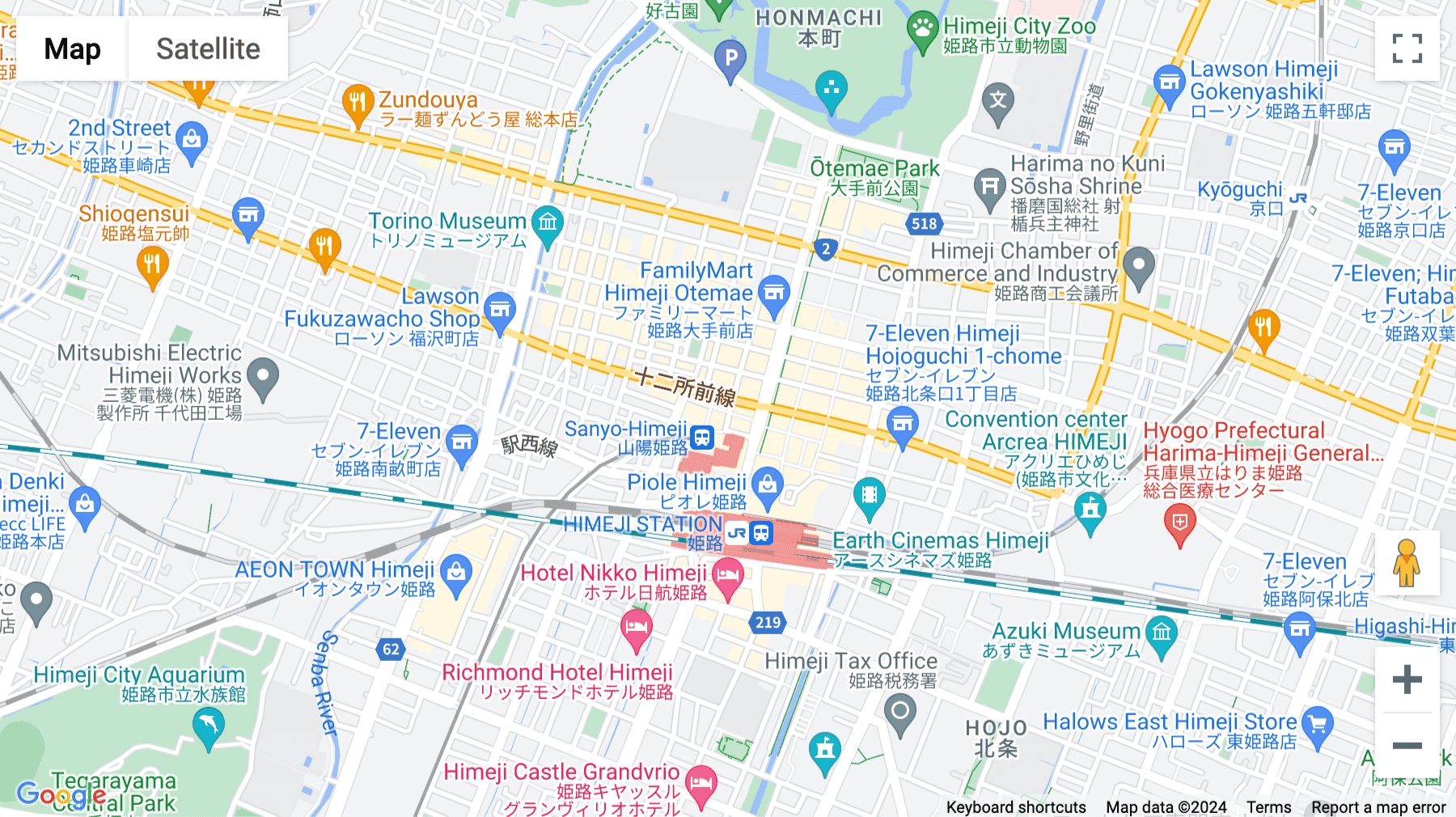 Click for interative map of Mitsuwa Building 1-4F, 63 Minamimachi, Himej-shi, Himeji City