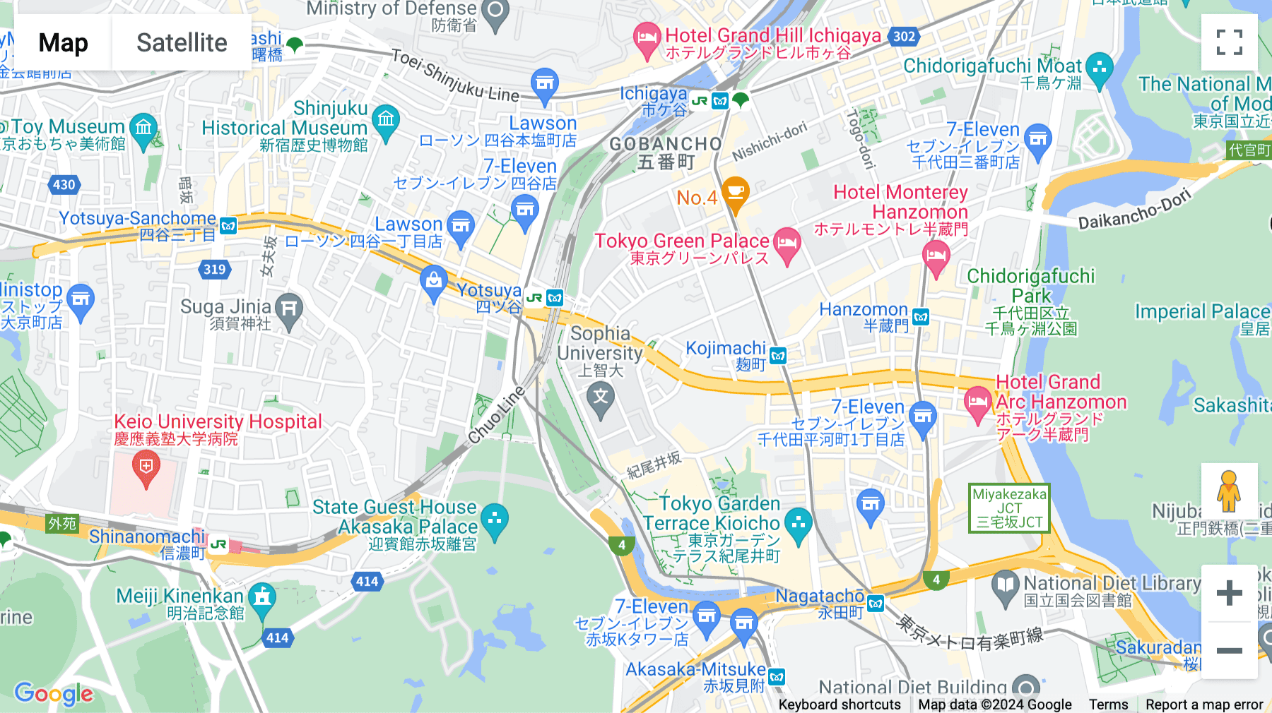 Click for interative map of WeWork Tokyu Yotsuya, 6-6 Kojimachi, Chiyoda-ku, Tokyo