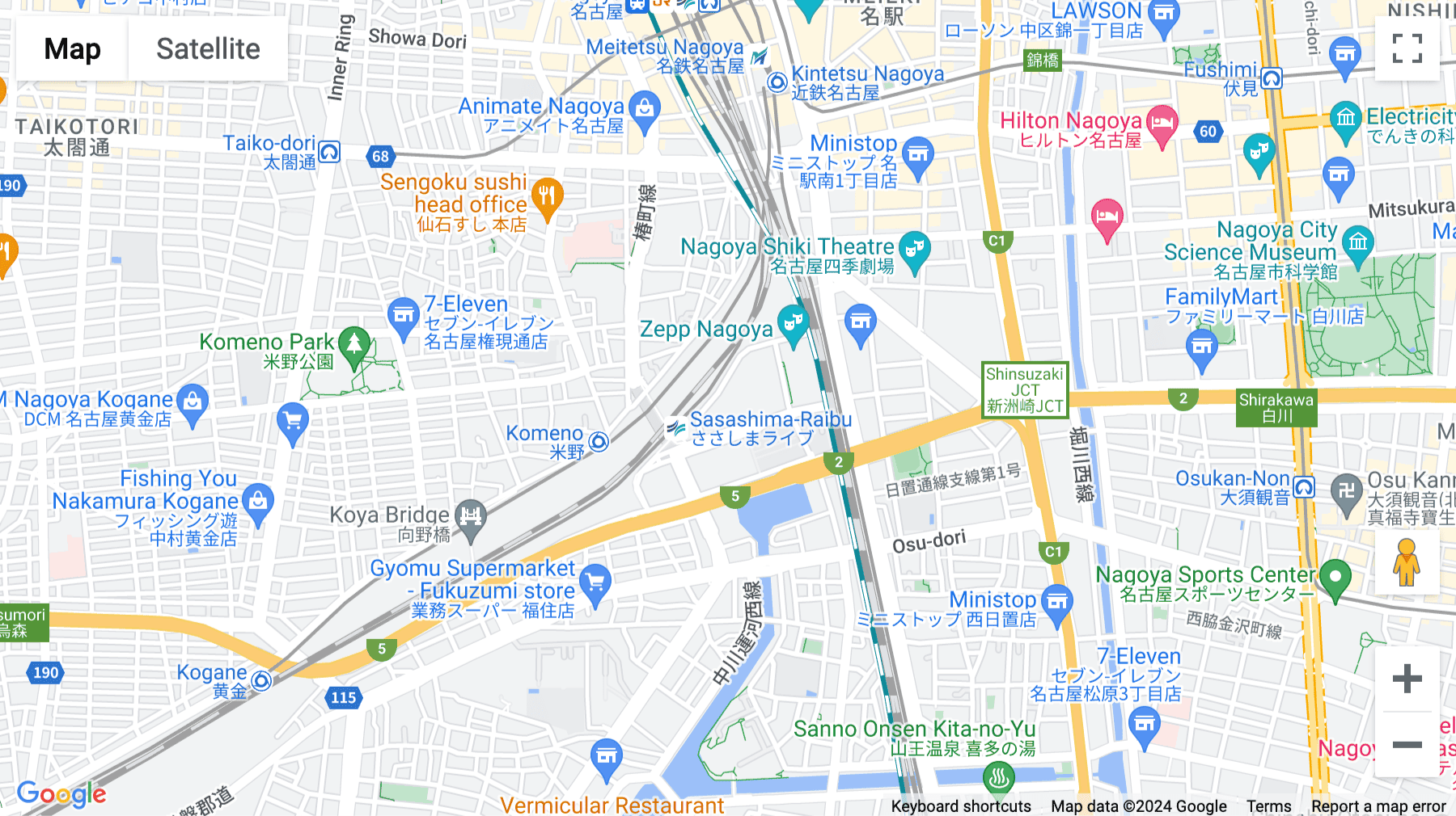 Click for interative map of 4-60-12 Hiraikecho, Global Gate Nagoya, Nakamura-ku, Nagoya, Nagoya City