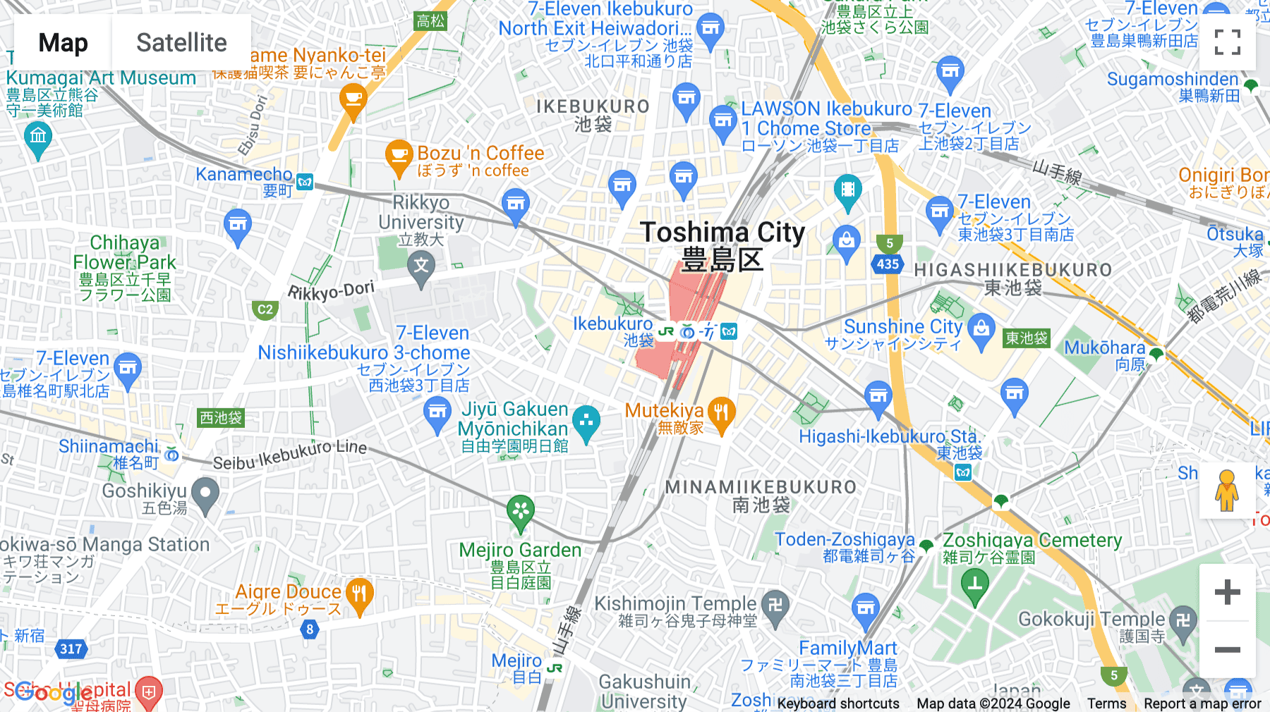 Click for interative map of WeWork Metropolitan Plaza Building, 1 Chome 11-1 Nishiikebukuro, Toshima-ku, Tokyo