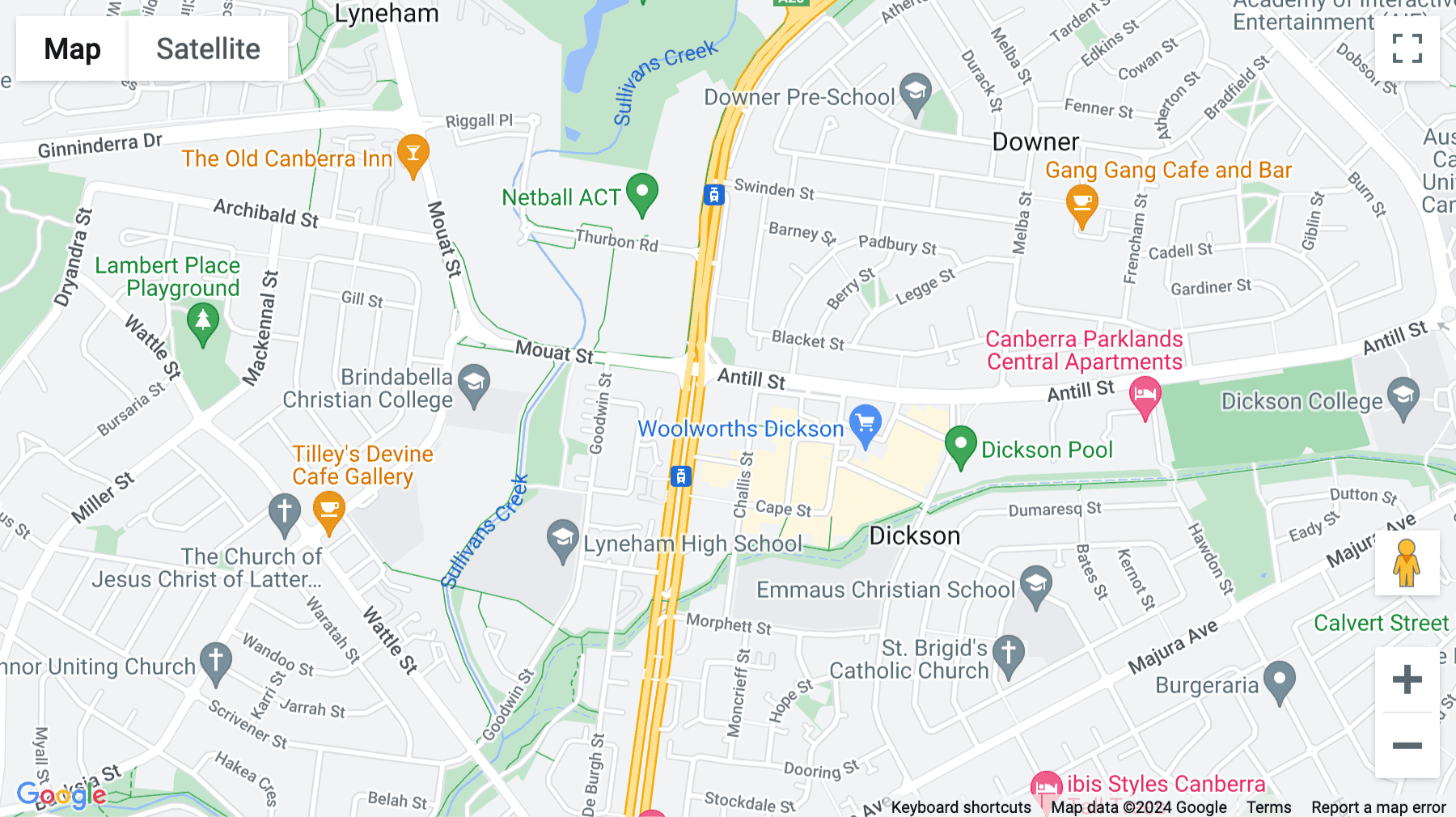 Click for interative map of 490 Northbourne Avenue, Ground Floor, Dickson, Canberra