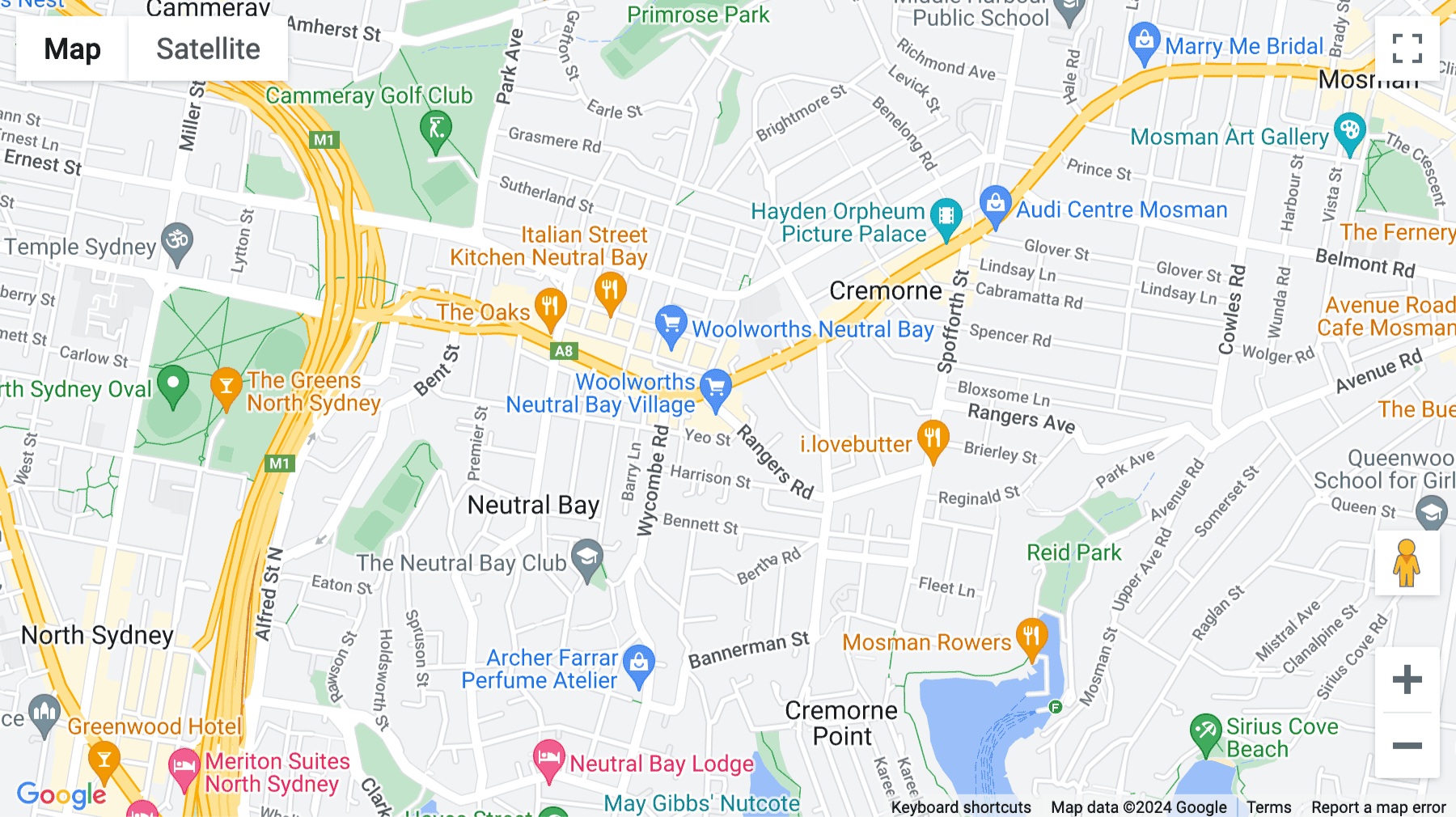 Click for interative map of 50 Yeo Street, Level 1, Neutral Bay, Sydney