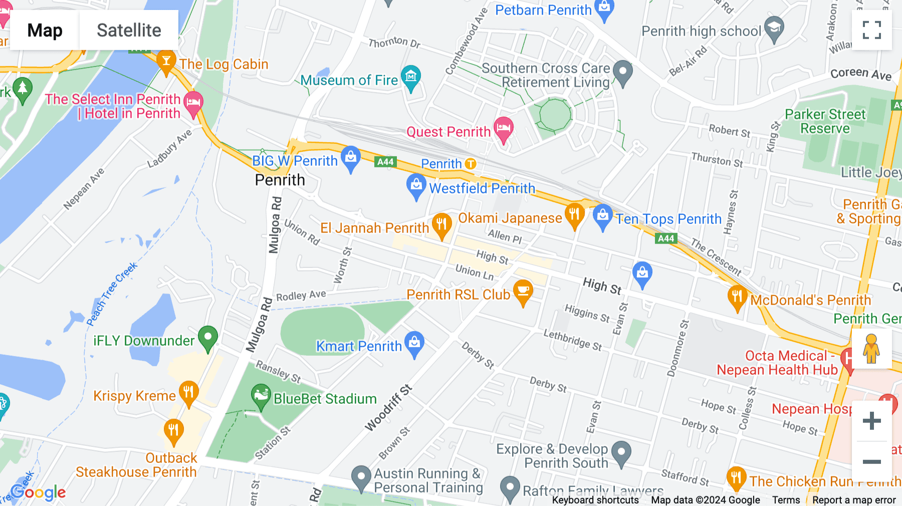 Click for interative map of 95B Station Street, Level 1, Penrith, Sydney
