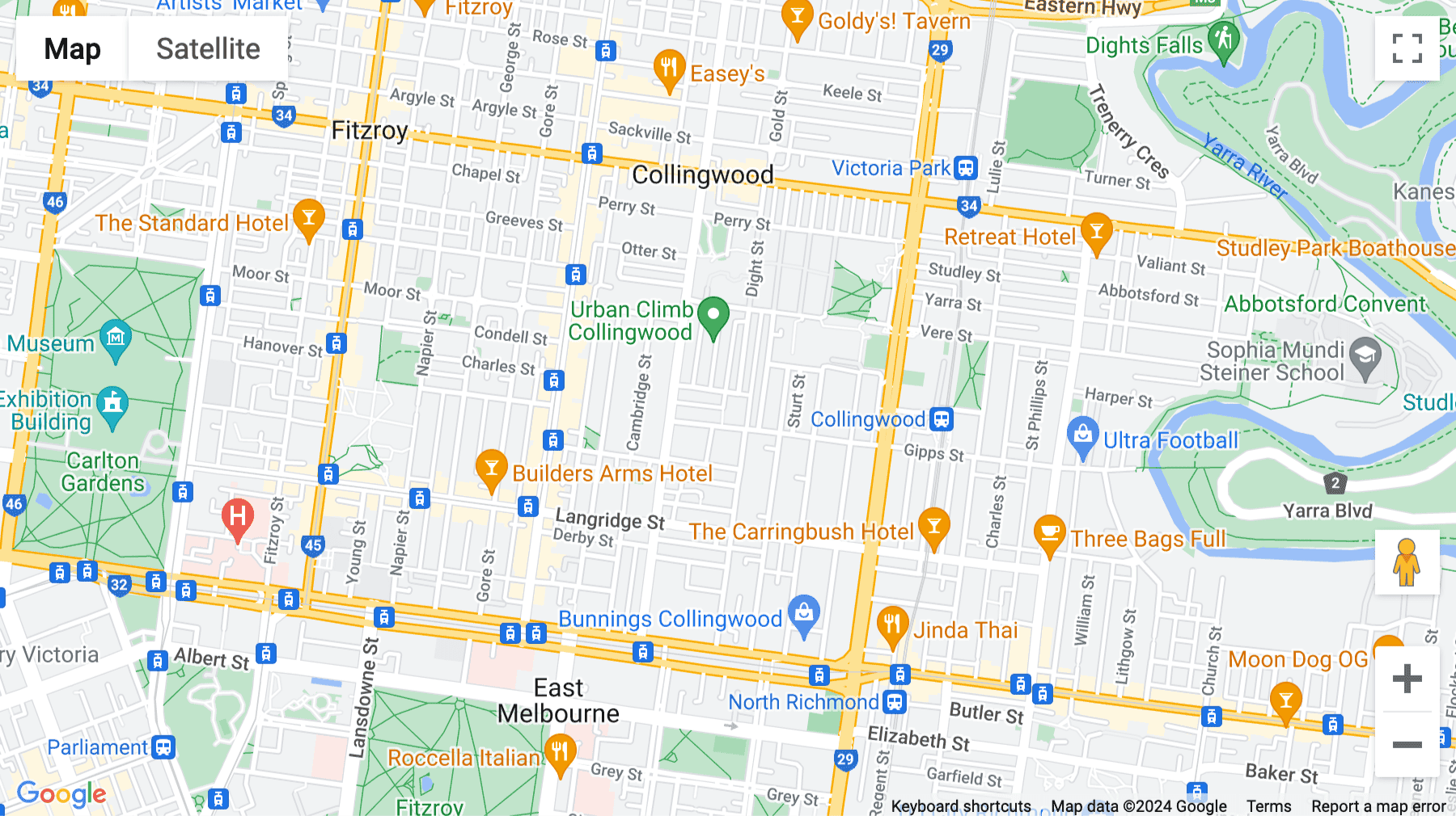 Click for interative map of 36-38 Gipps Street, Melbourne