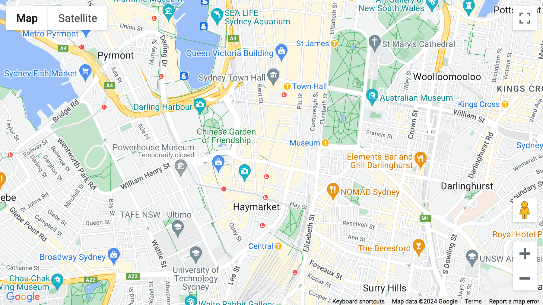 Click for interative map of Level 45, 680 George St, Sydney