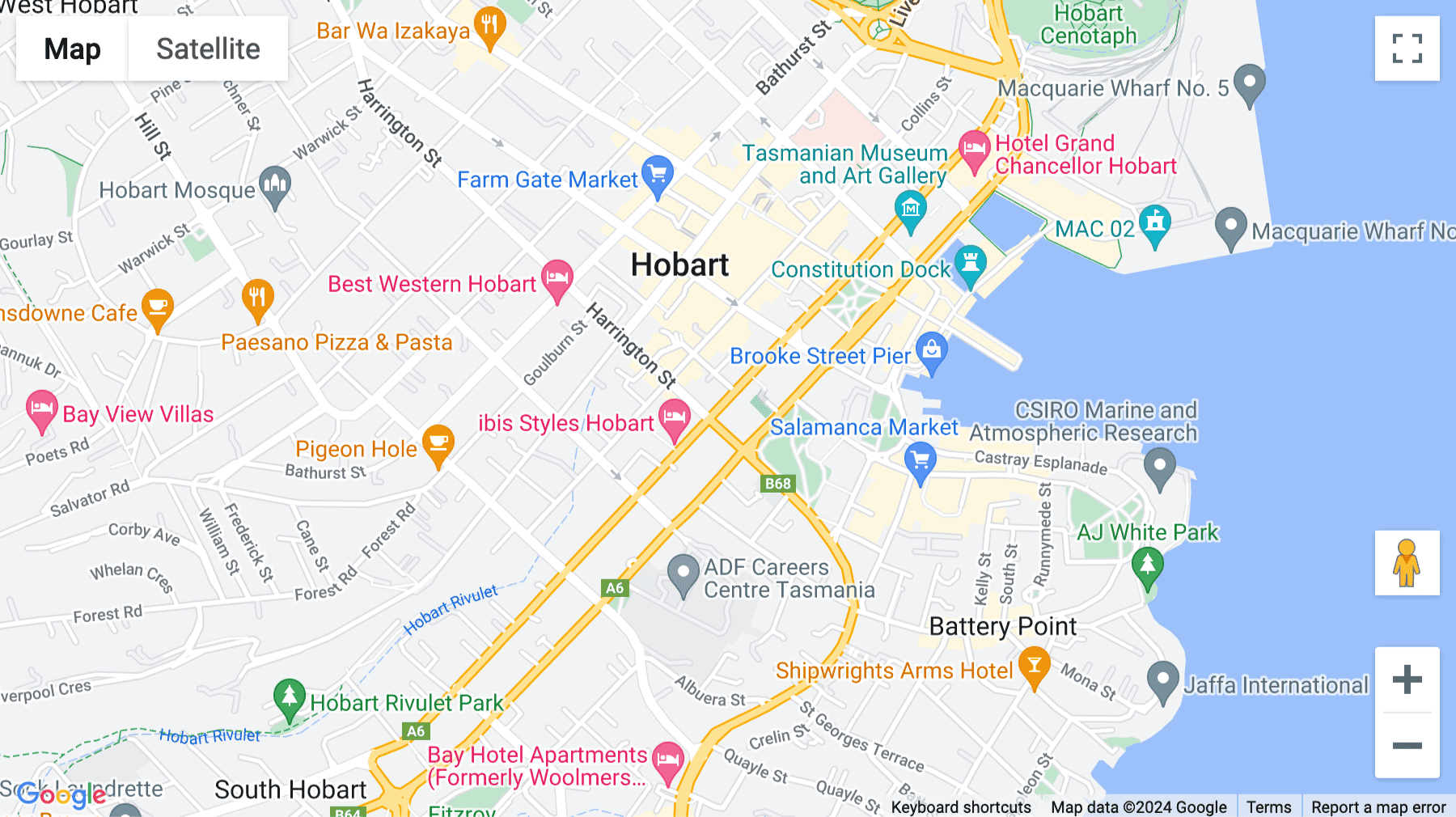 Click for interative map of 162 Macquarie Street, Ground Floor, Hobart TAS, Hobart