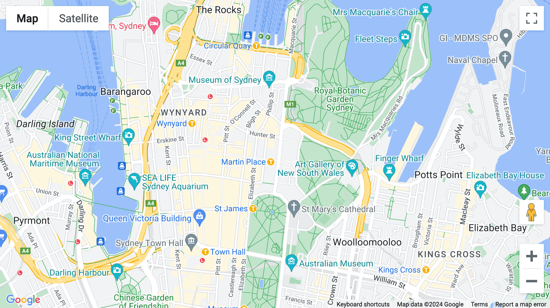 Click for interative map of Podium Levels 1, 2, & 3, 60 Martin, Place, Sydney