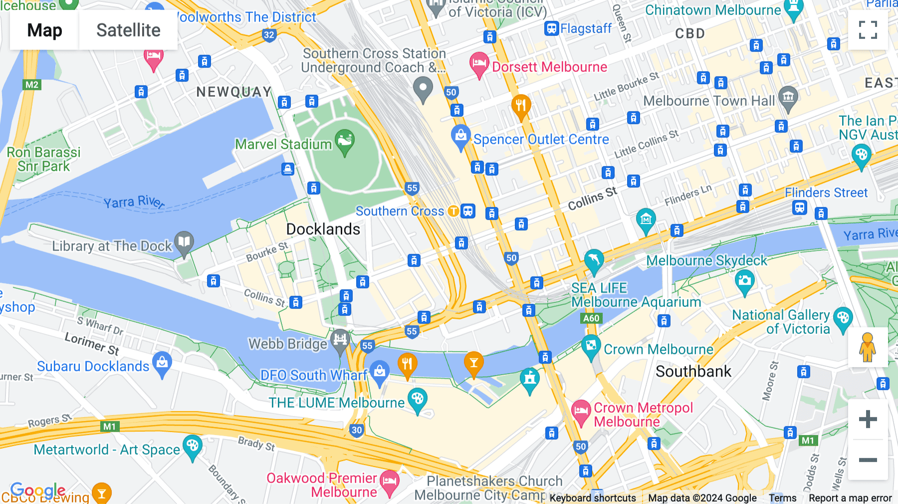 Click for interative map of One Melbourne Quarter, Level 8, 691 Collins Street, Melbourne