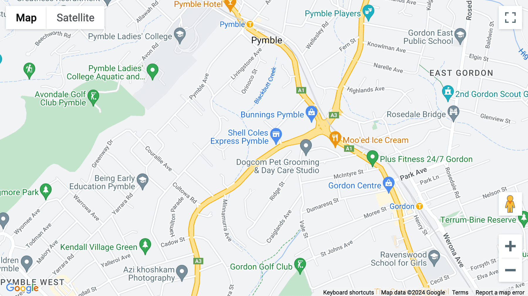 Click for interative map of 25 Ryde Road, Level 2, Pymble, Sydney