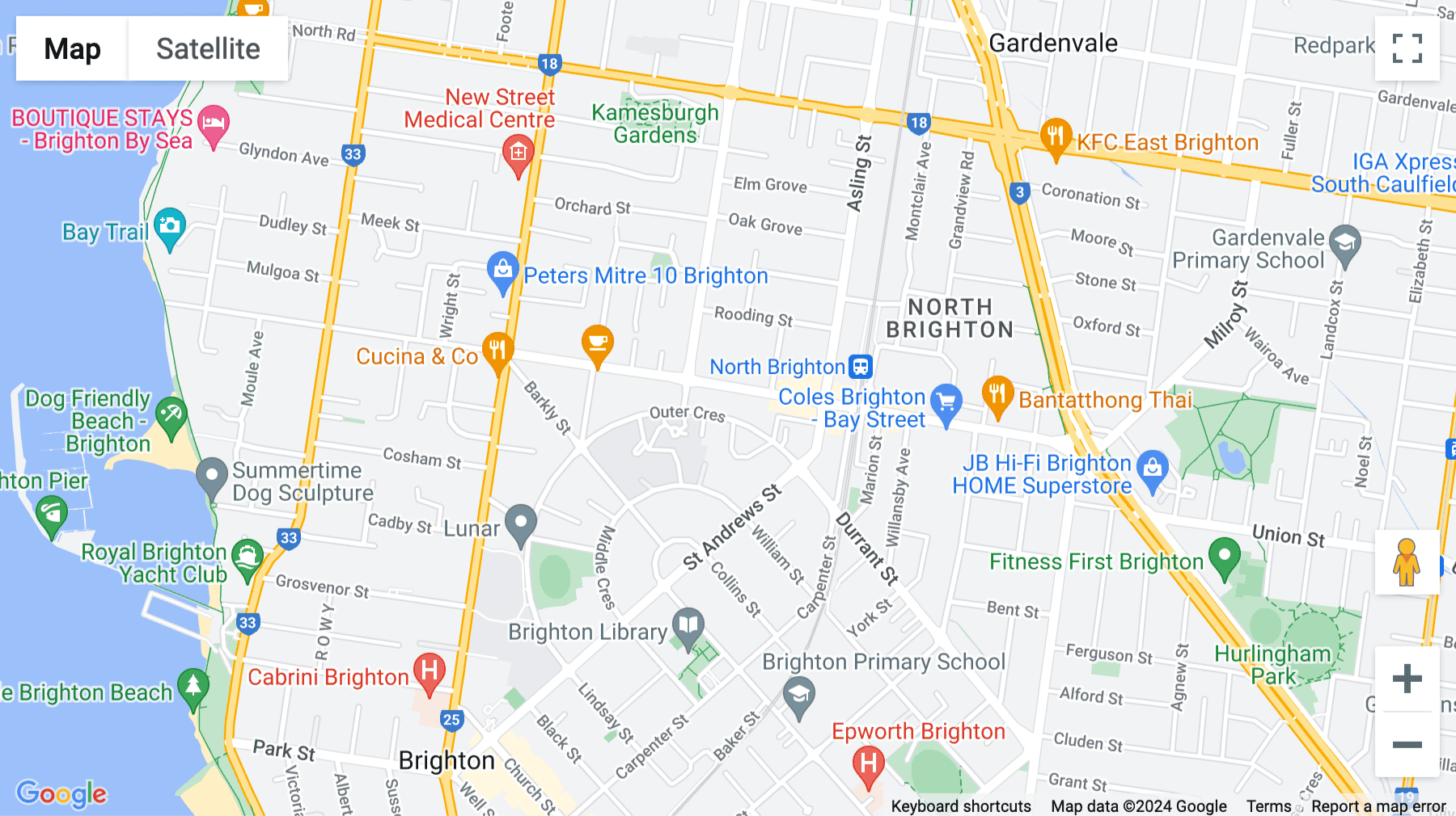 Click for interative map of Level 1, 214 Bay Street, Brighton, Victoria, Melbourne