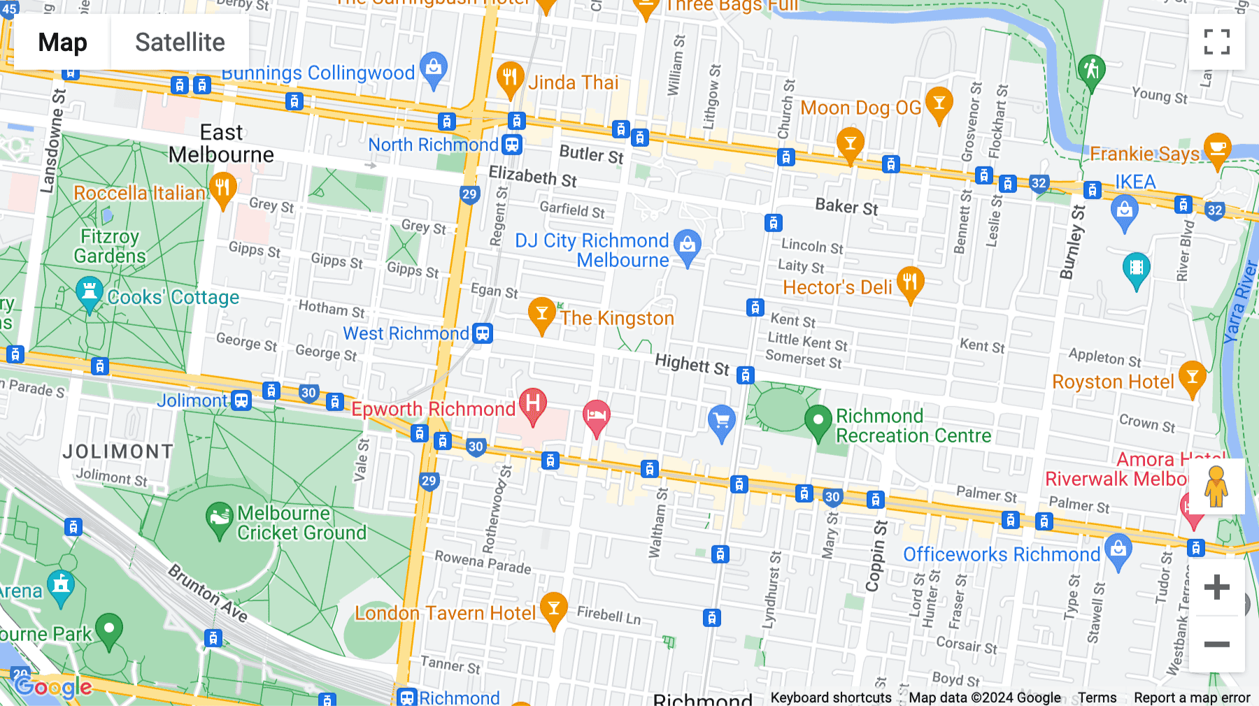 Click for interative map of 110 Highett Street, Richmond, Melbourne