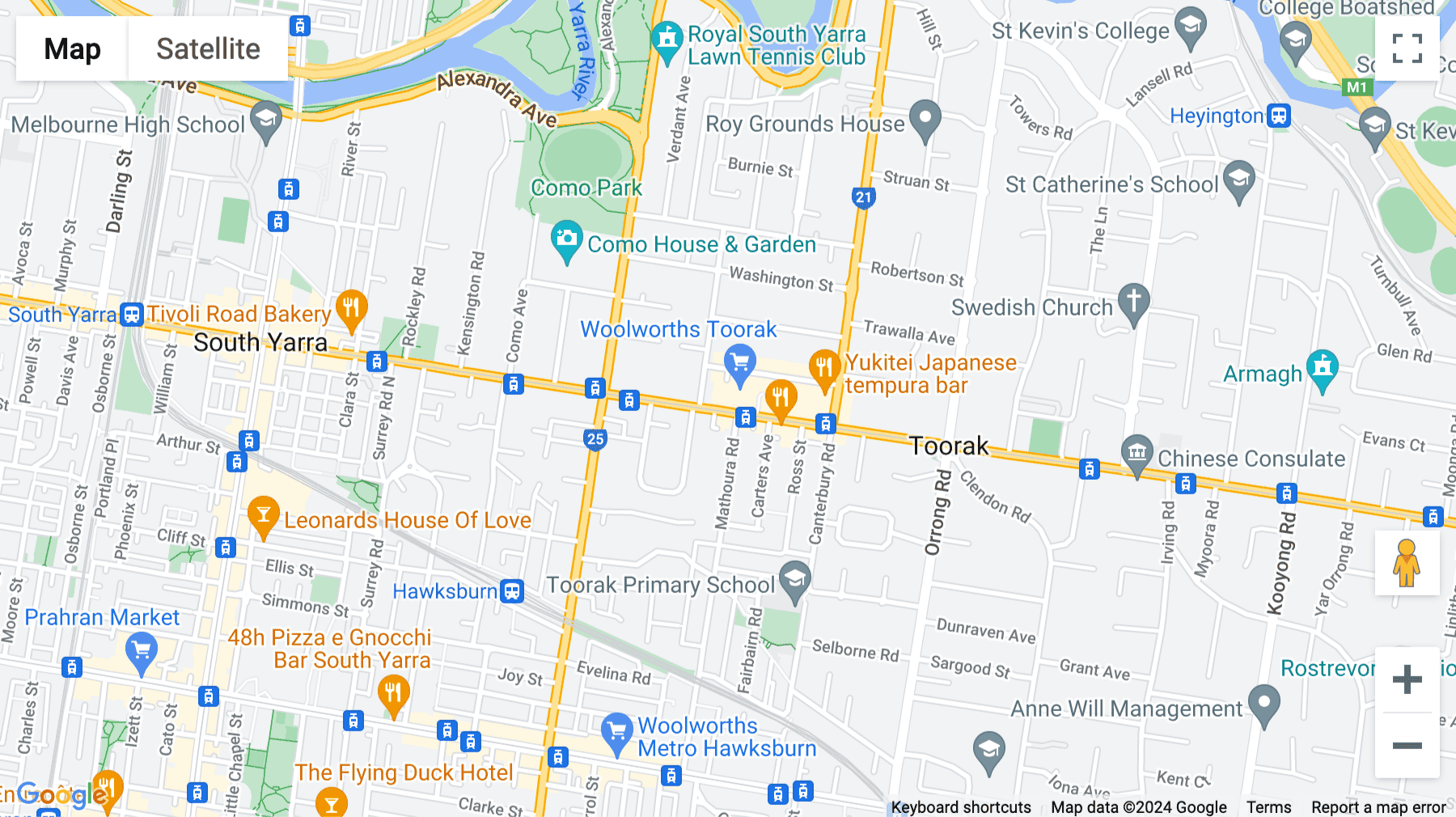 Click for interative map of 459 Toorak Road, Toorak, Melbourne