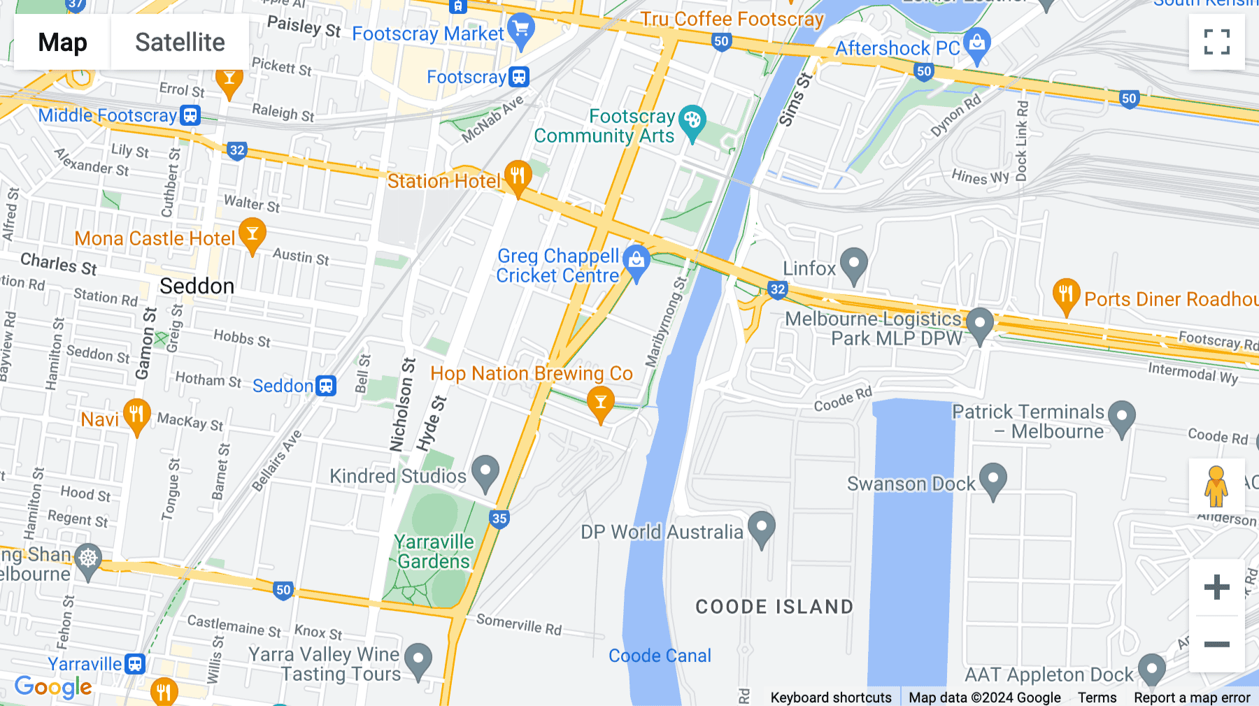 Click for interative map of 90 Maribyrnong Street, Footscray, Melbourne
