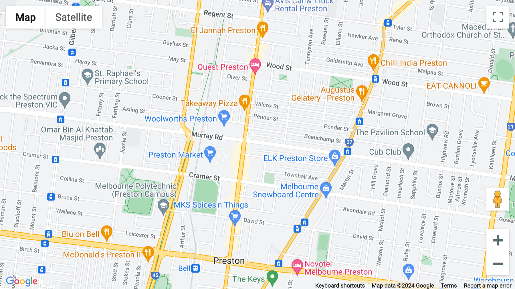 Click for interative map of 239 A Murray Road, Preston, Melbourne