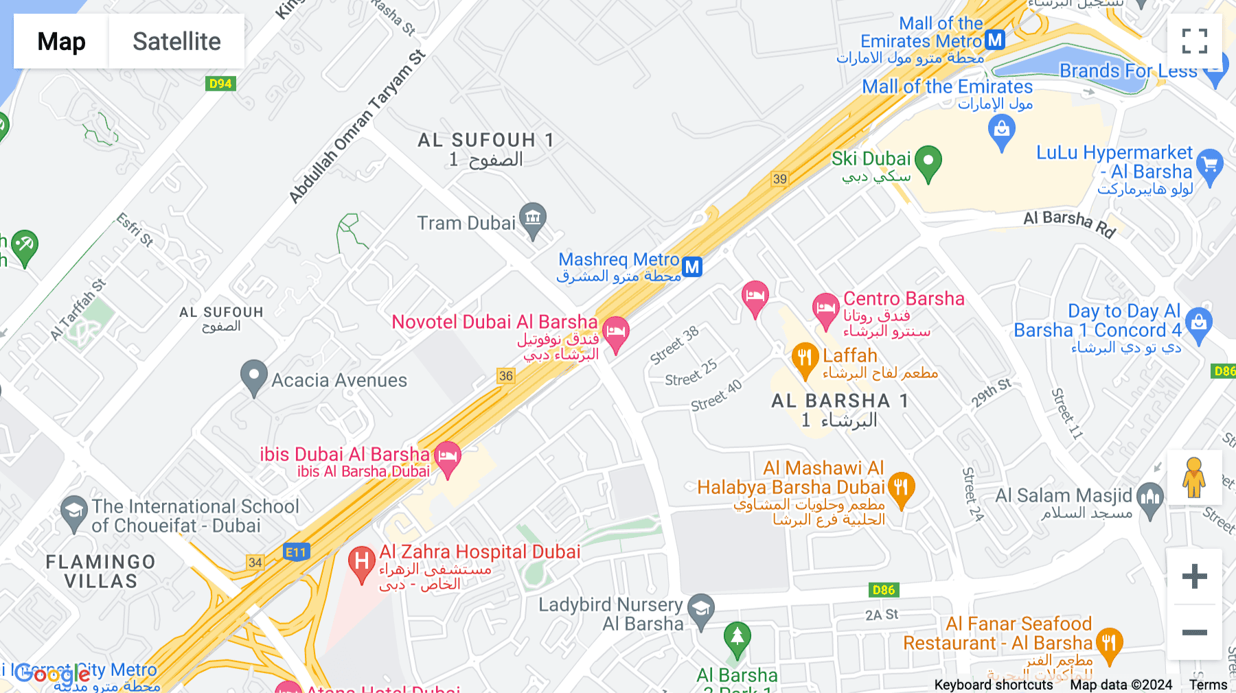 Click for interative map of 2301, API Trio Tower Novotel, Al Barsha, Sheikh Zayed road, Dubai, Dubai