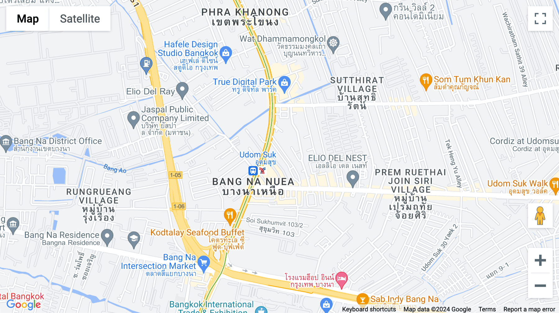 Click for interative map of 76 and 78, Sukhumvit 101/2 Alley, Bang Na, Bangkok, Bangkok