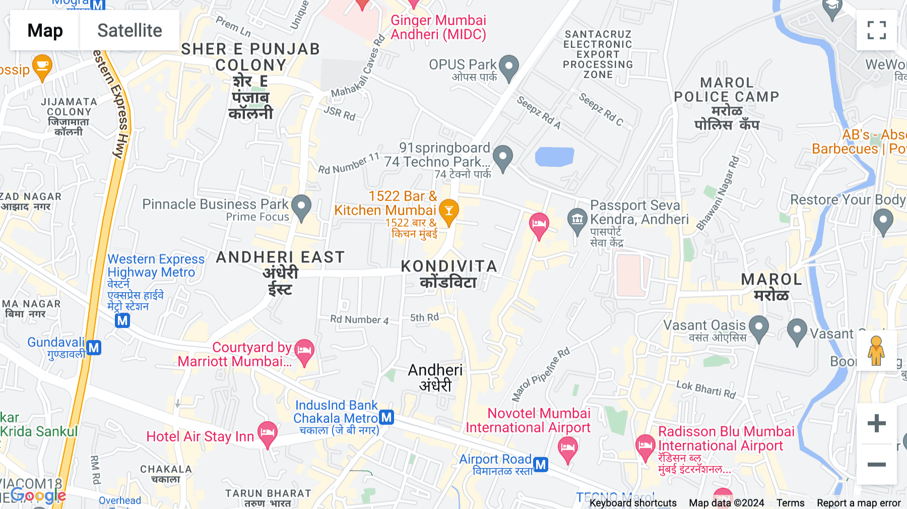 Click for interative map of 203, 2nd Floor, Ackruti Star, MIDC Central Road, Mumbai