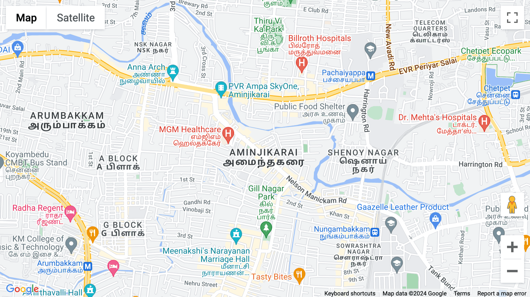Click for interative map of Nelson Tower, 51/117 Nelson Manickam Road, Aminjikarai, Chennai